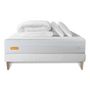 Voir la diapositive 2 : SEPTNUITS PACK Matelas + sommier kit blanc Memo Bio Mousse à mémoire de forme Maxi épaisseur + Couette + 2 oreillers