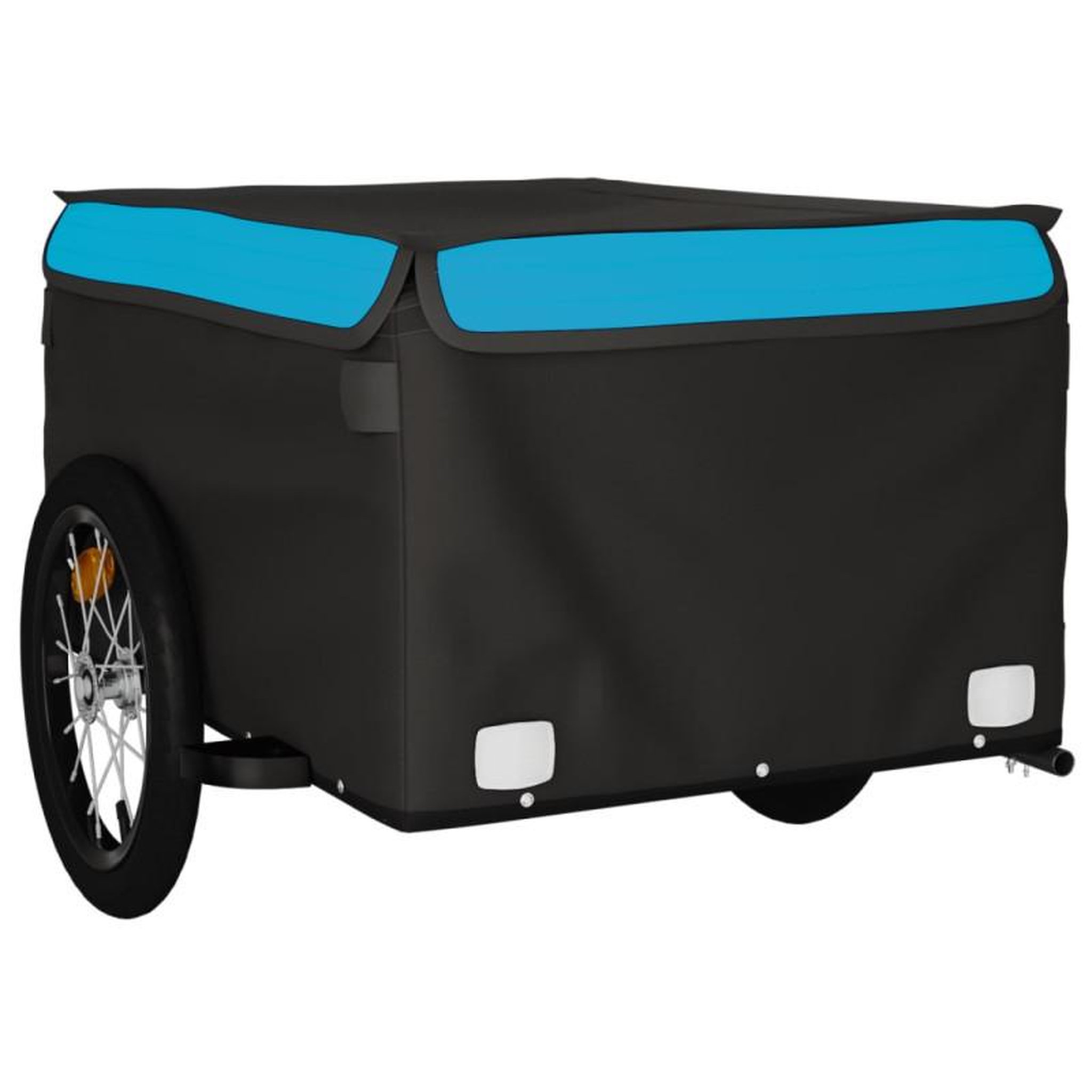 Voir la diapositive 4 : VIDAXL Remorque de vélo noir et bleu 45 kg fer