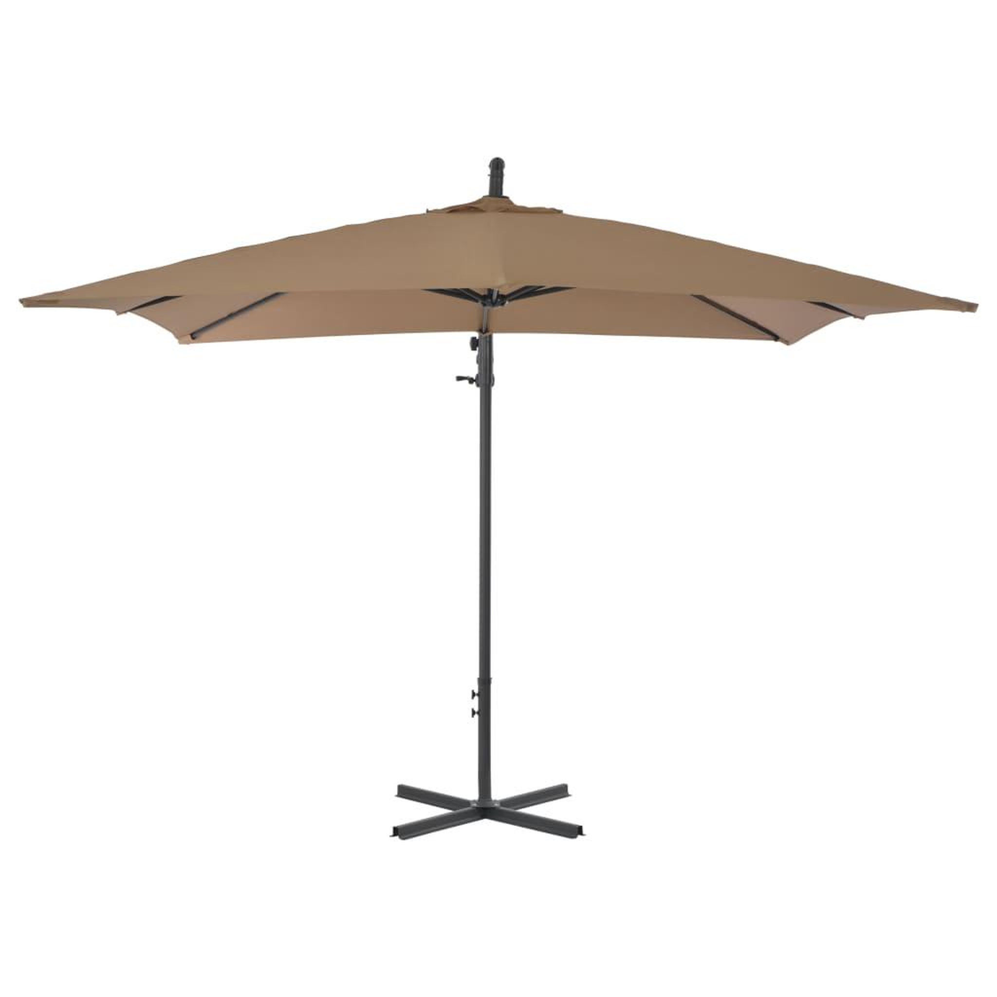 Voir la diapositive 4 : VIDAXL Parasol de jardin en porte-a-faux avec poteau en acier taupe