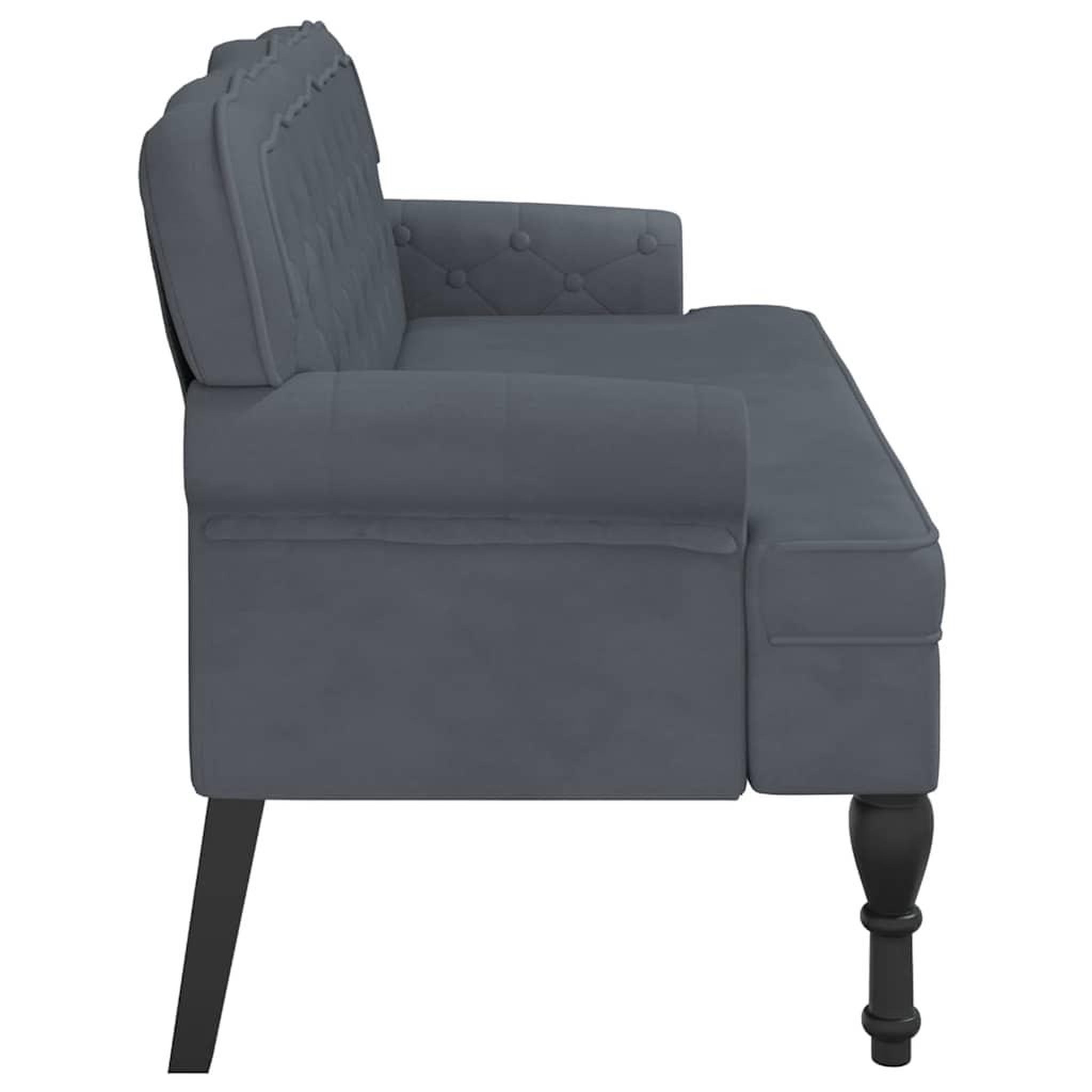 Voir la diapositive 5 : VIDAXL Banc avec dossier gris fonce 119,5x64,5x75 cm velours