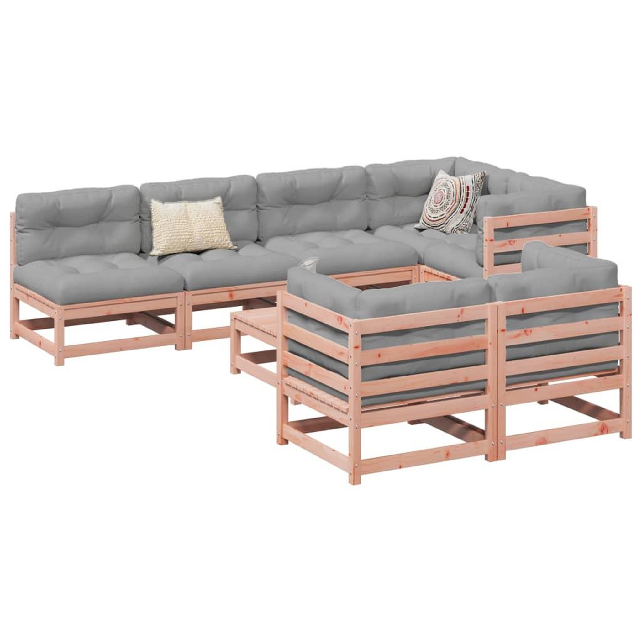 Voir la diapositive 1 : VIDAXL Salon de jardin 8 pcs bois massif sapin de douglas