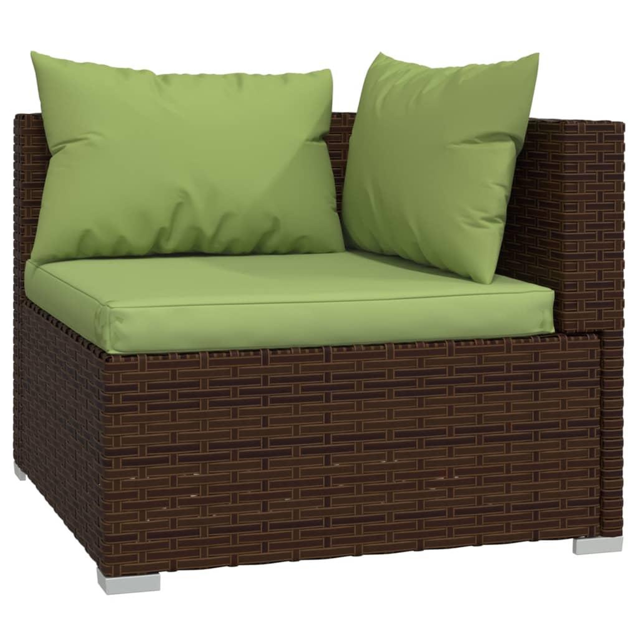 Voir la diapositive 3 : VIDAXL Salon de jardin 5 pcs avec coussins resine tressee marron