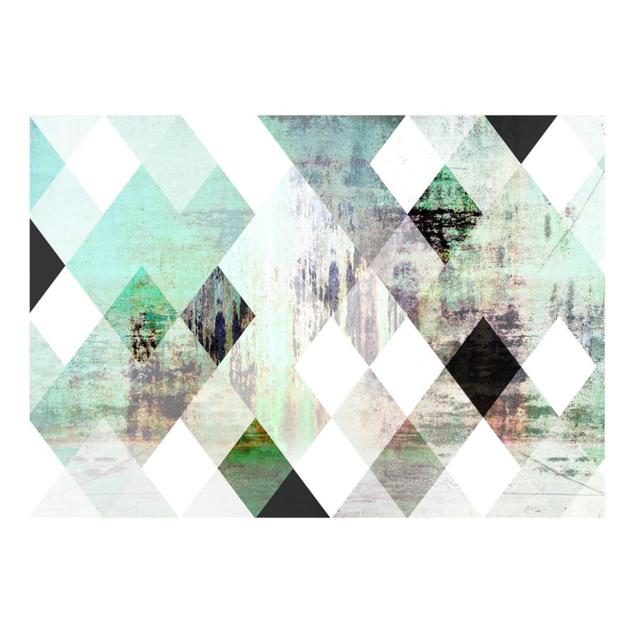 Voir la diapositive 2 : Paris Prix Papier Peint  Rhombic Chessboard Green