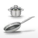 ELO Lot Poêle 24 cm et Faitout 14 cm Elo Relief Solution