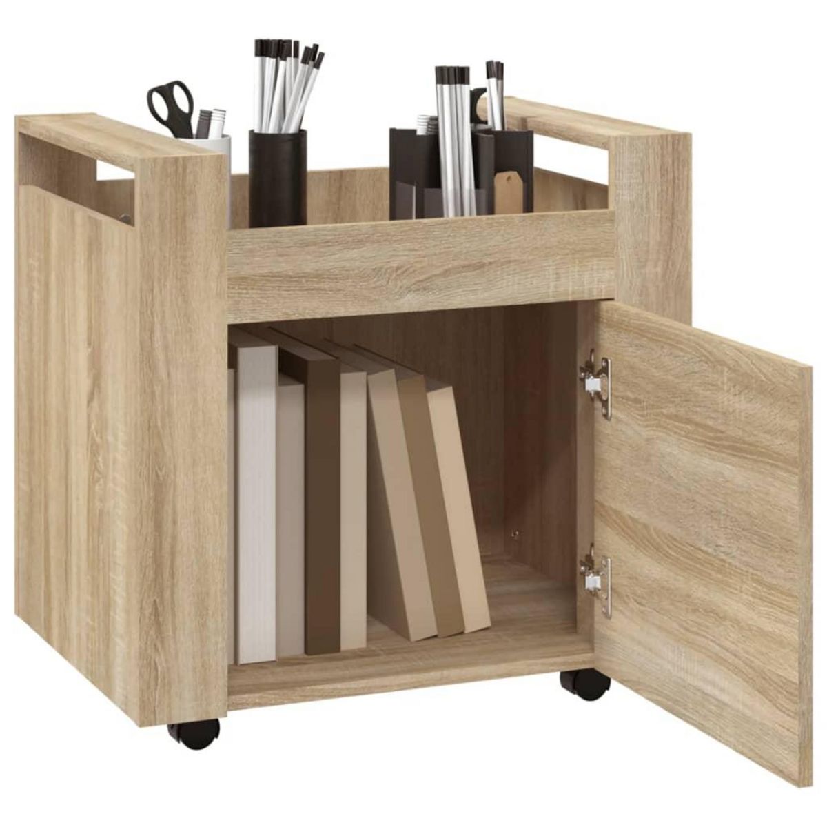 VIDAXL Chariot de bureau Chene sonoma 60x45x60 cm Bois d'ingenierie