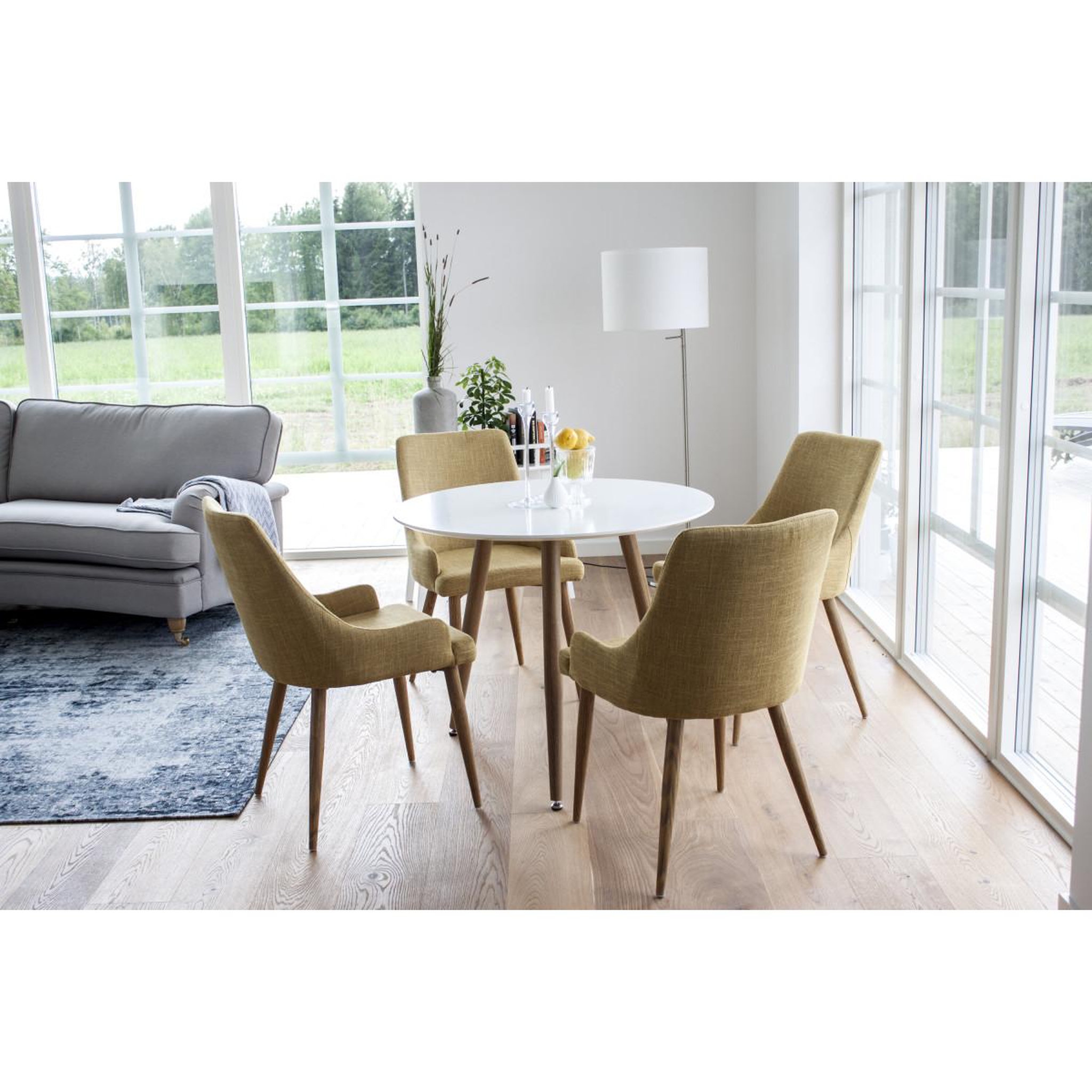 Voir la diapositive 2 : Paris Prix Table à manger ronde  polar  90cm blanc & naturel
