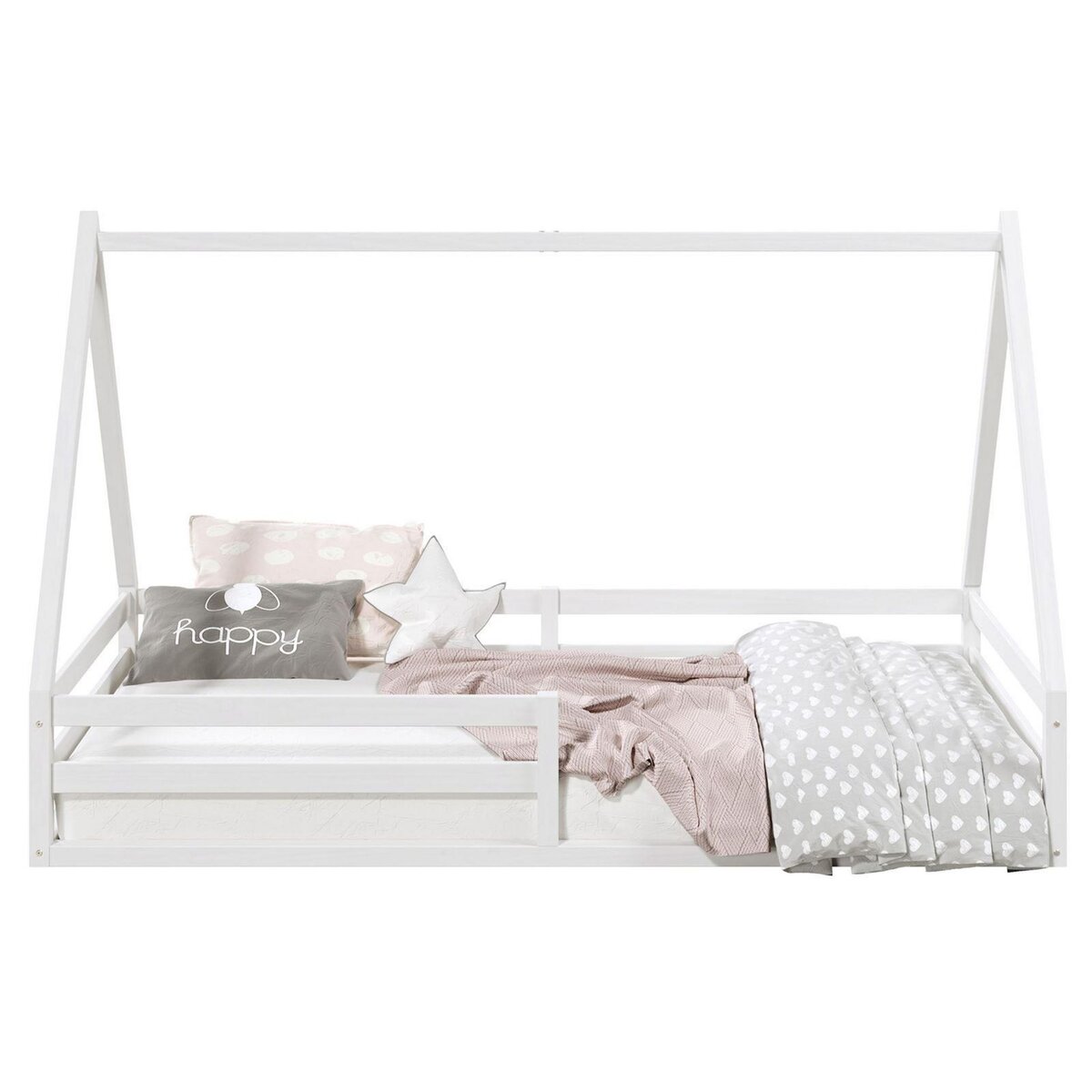 IDIMEX Lit cabane SILA 90 x 190 cm, en pin massif