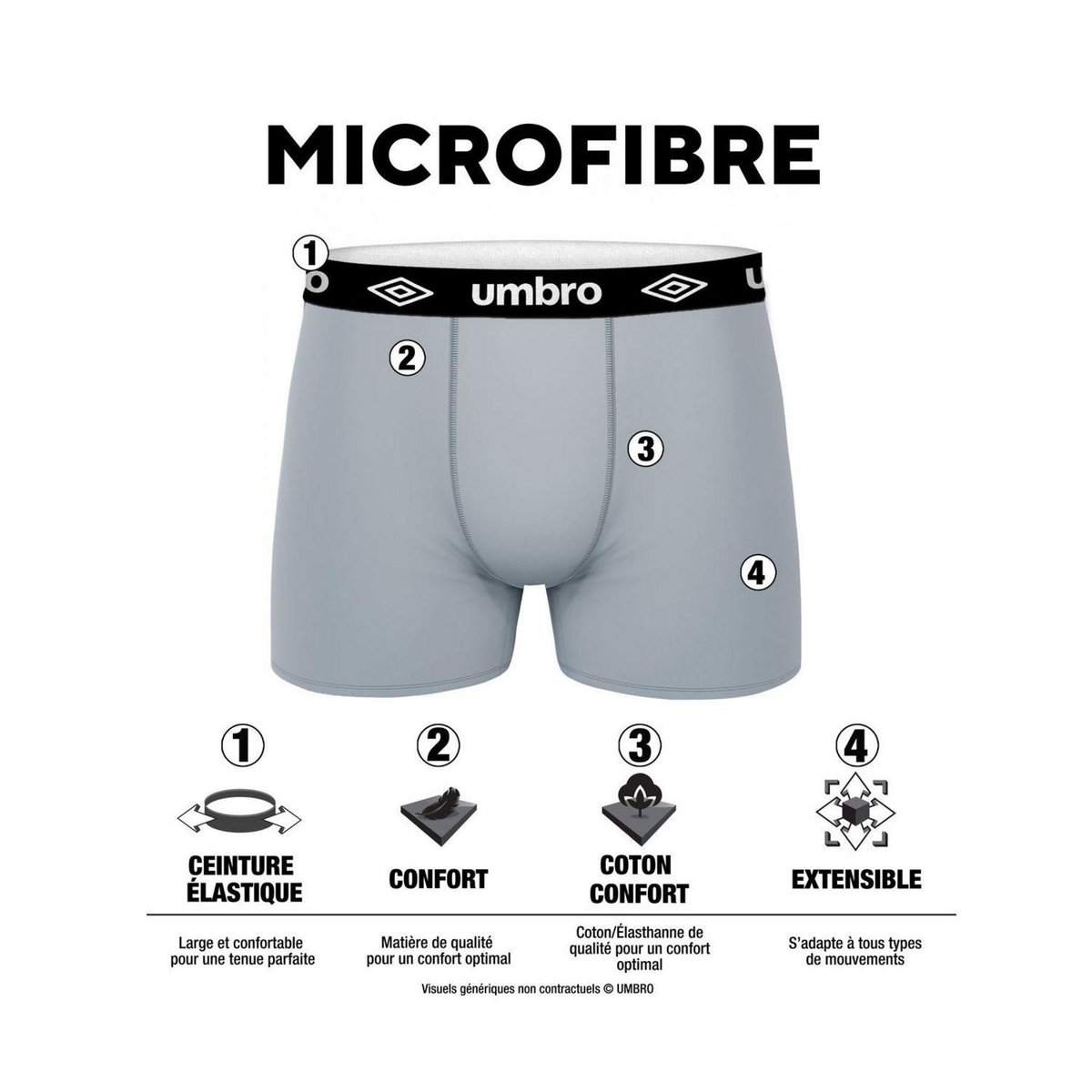 UMBRO Lot de 6 boxers homme Speed