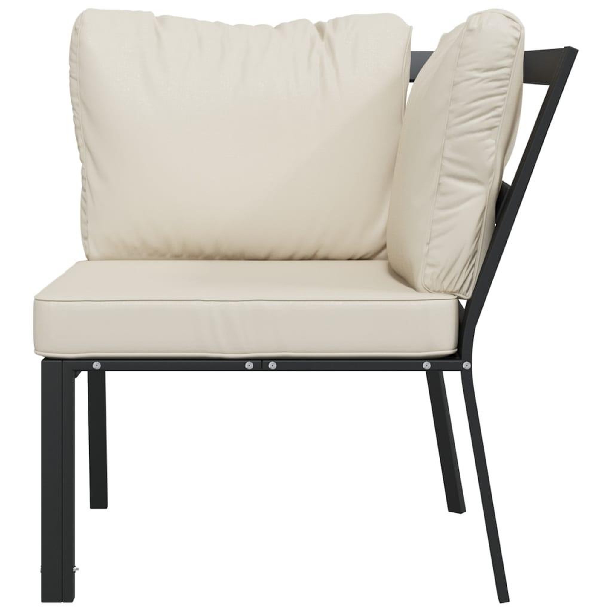 Voir la diapositive 4 : VIDAXL Chaise de jardin avec coussins sable 76x76x79 cm acier