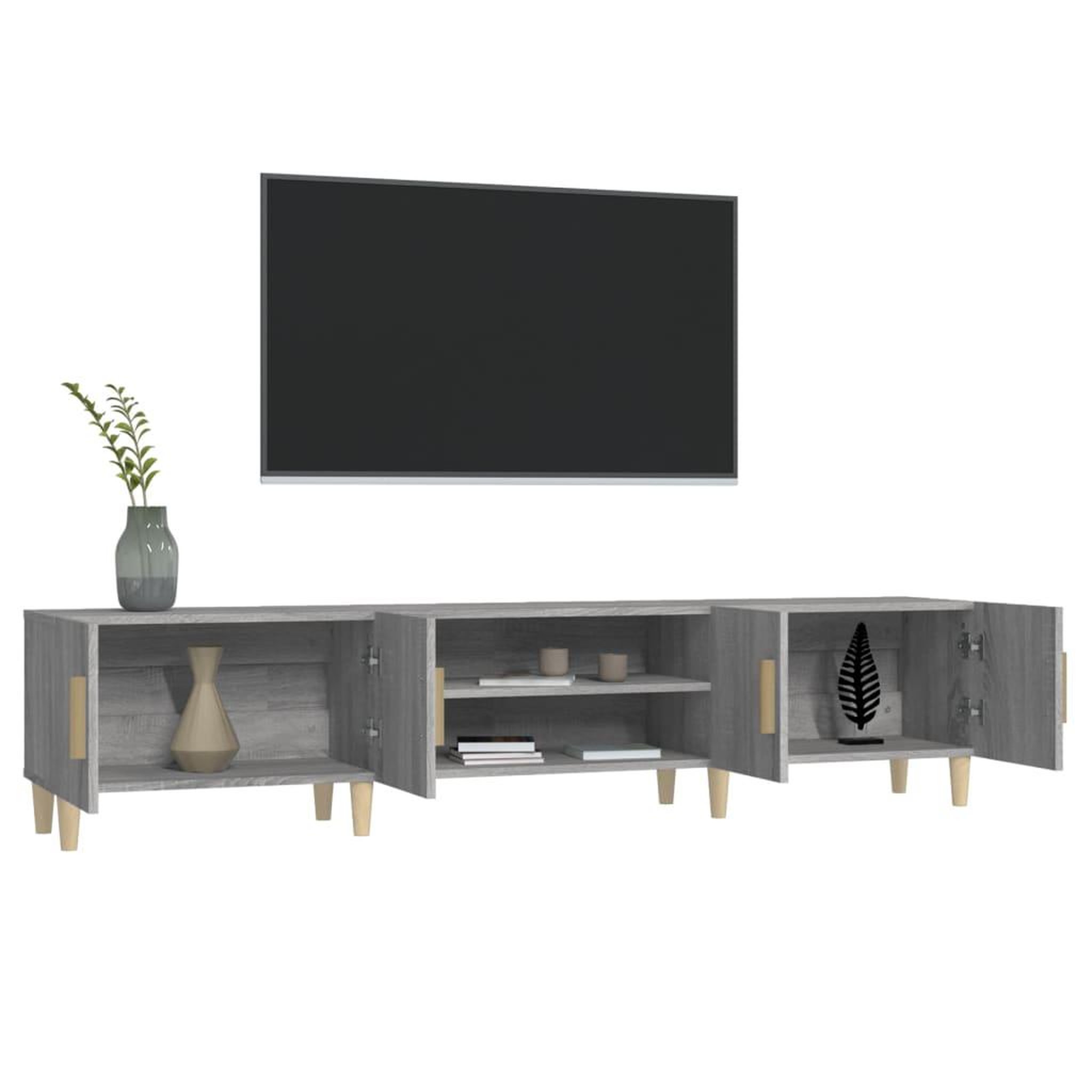 Voir la diapositive 5 : VIDAXL Meuble TV sonoma gris 180x31,5x40 cm bois d'ingenierie