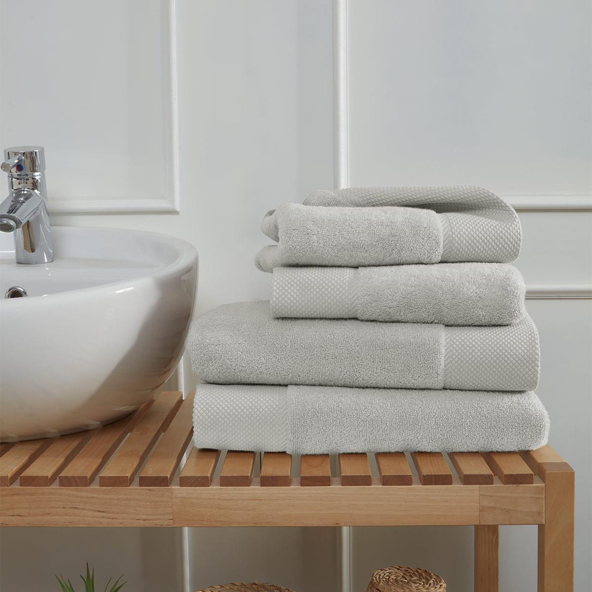 Voir la diapositive 6 : Sensei Maison Ensemble de bain 4 pièces Zéro Twist SENSOFT (2 draps de bain + 2 serviettes)