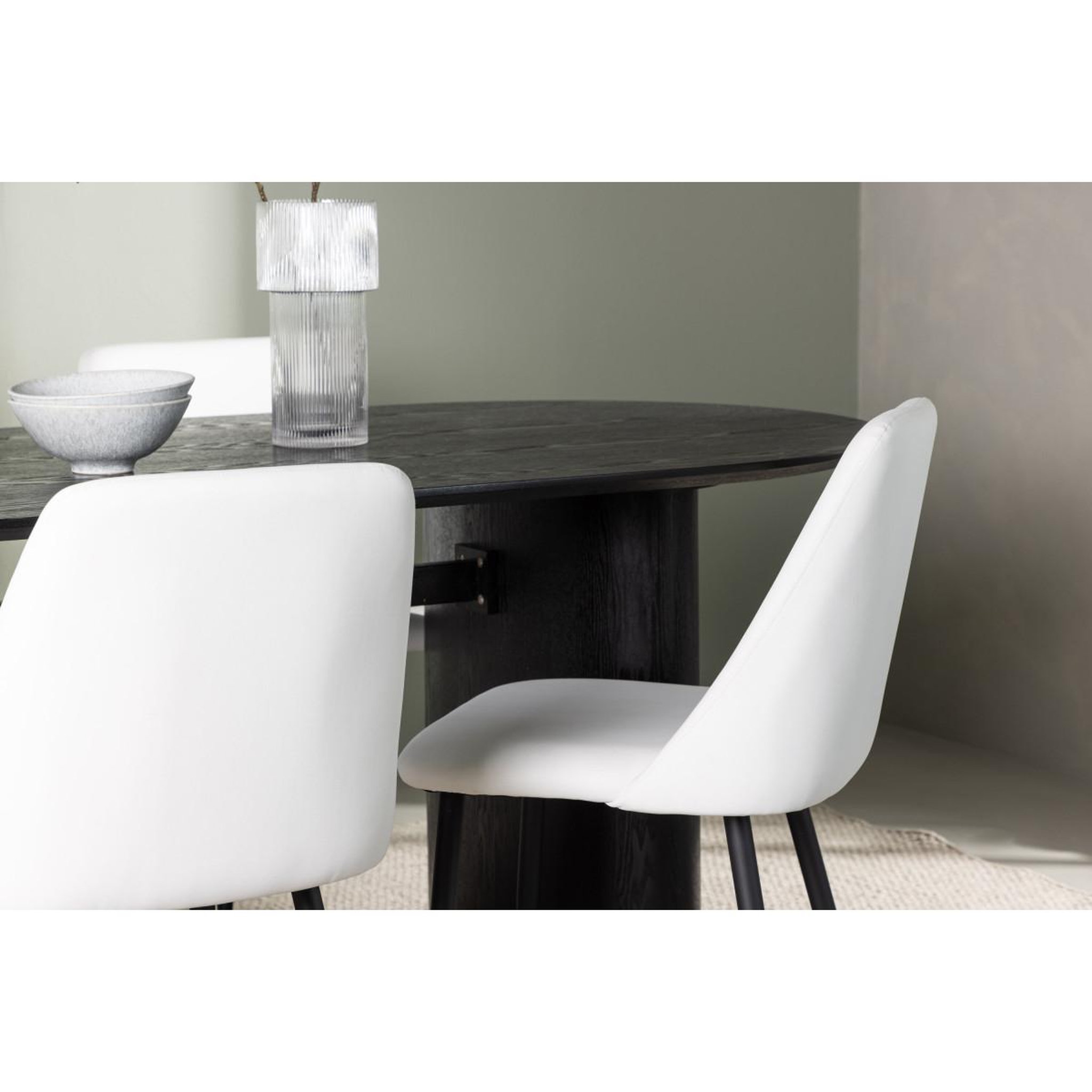 Voir la diapositive 6 : Paris Prix Ensemble table à manger & 4 chaises  isolde & night  180cm noir & blanc
