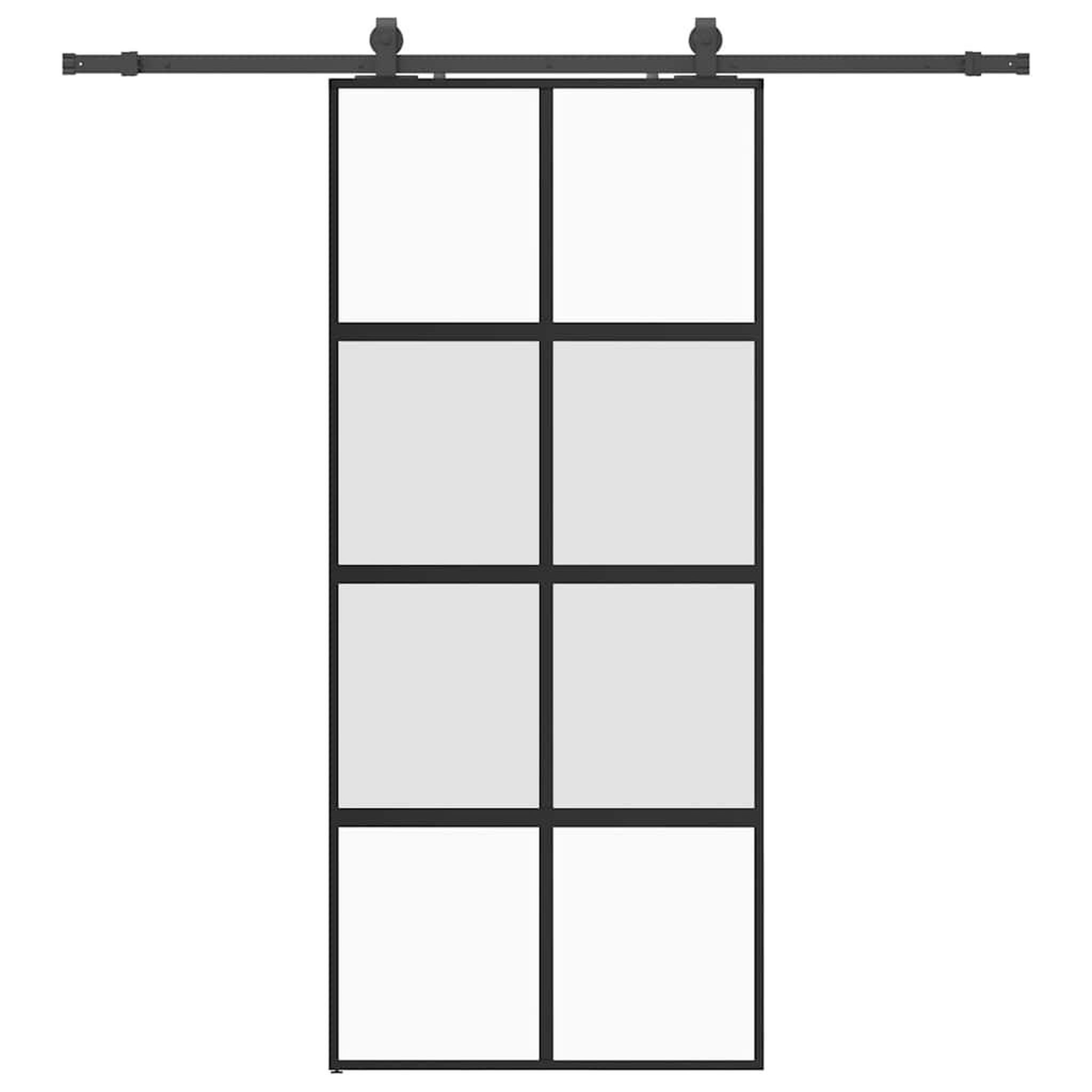 Voir la diapositive 2 : VIDAXL Porte coulissante avec kit de quincaillerie noir 90x205 cm