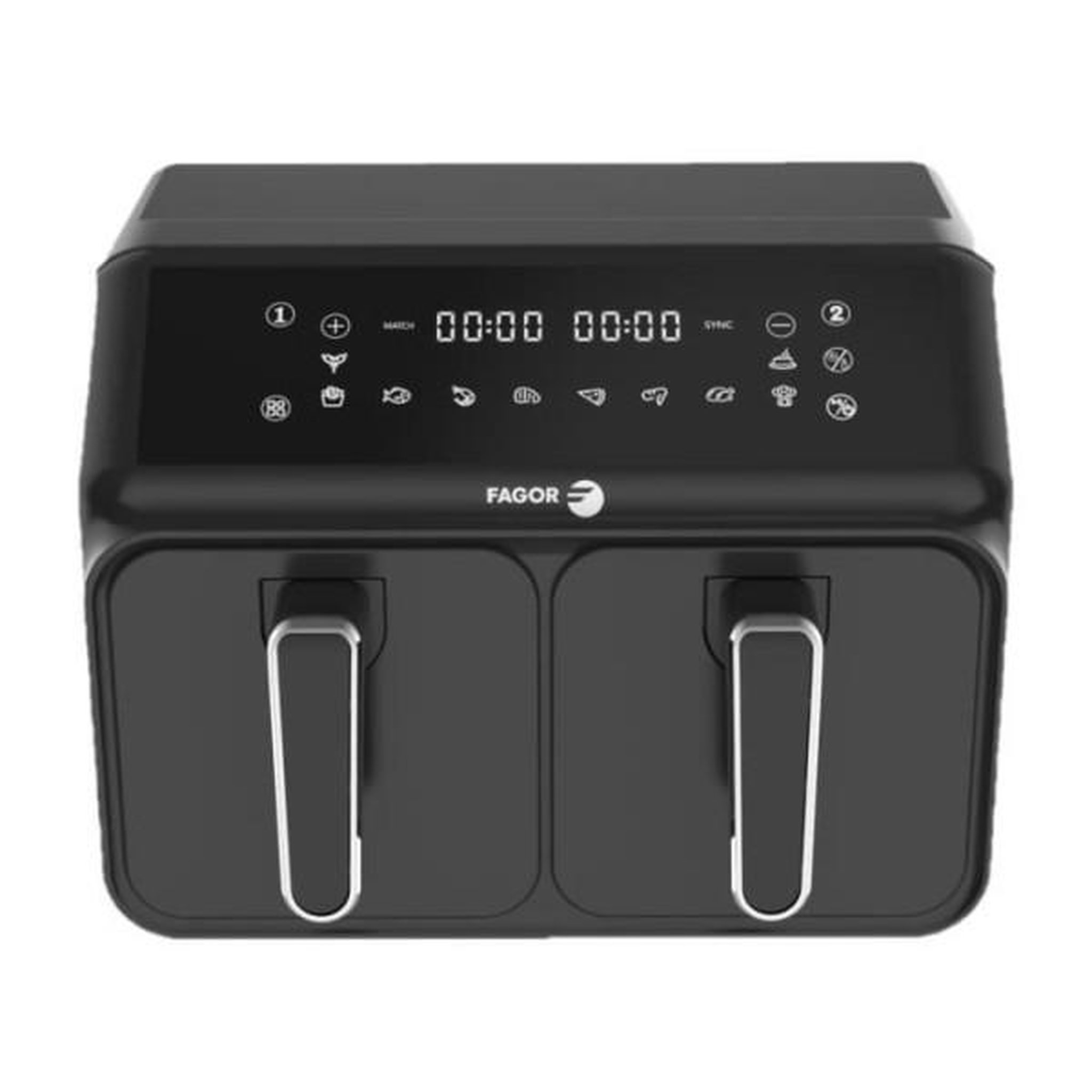Fagor Friteuse Electrique  sans huile FAGOR - Airfryer FG2X4L - Capacité 8L - Double cuves 4L - 8 programmes de cuisson - 2200W