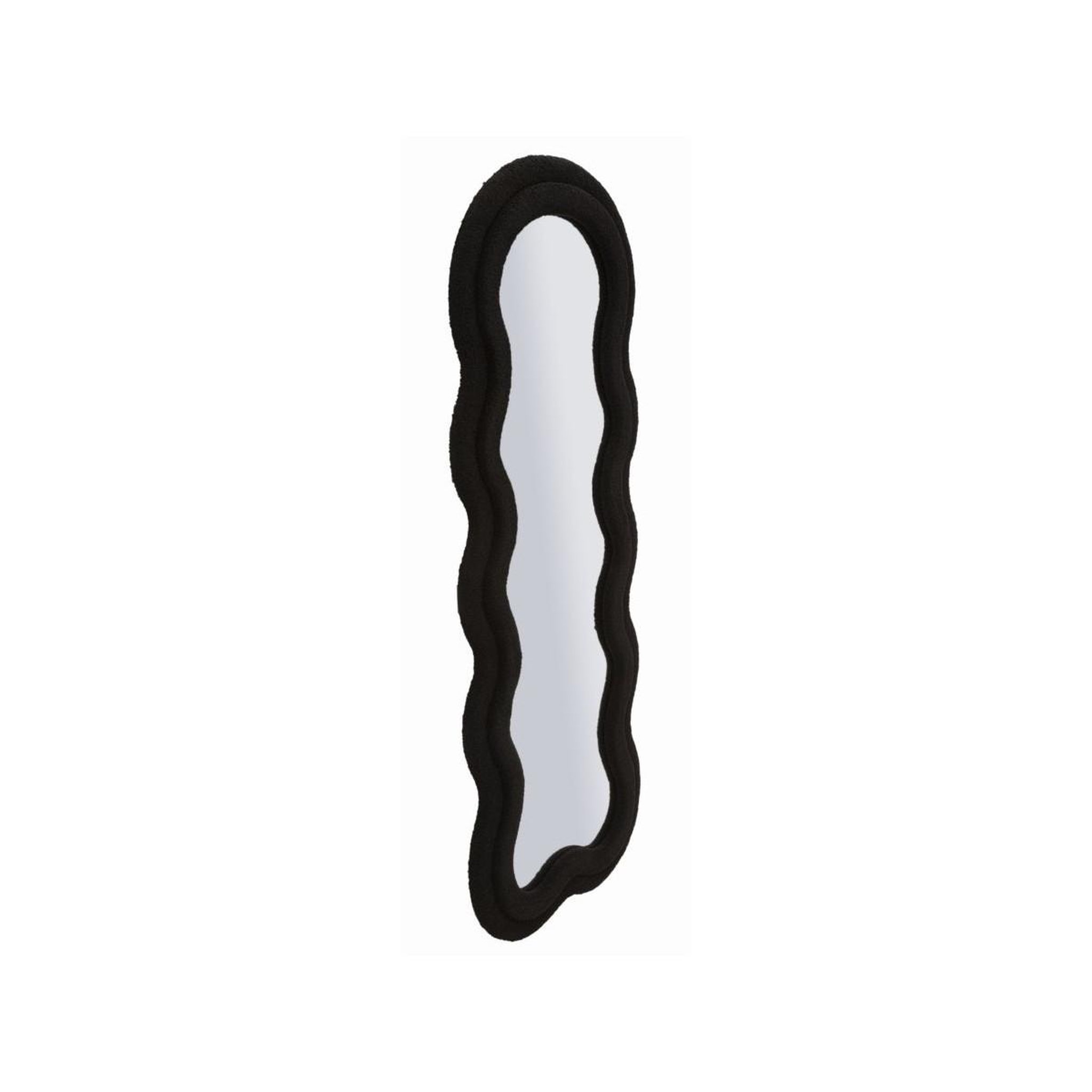 Voir la diapositive 2 : Paris Prix Miroir Mural en Tissu Bouclé  Teddy  160cm Noir