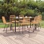 Voir la diapositive 1 : VIDAXL Ensemble a manger de jardin 7 pcs Resine tressee
