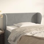 VIDAXL Tete de lit avec oreilles Gris clair 83x23x78/88 cm Velours
