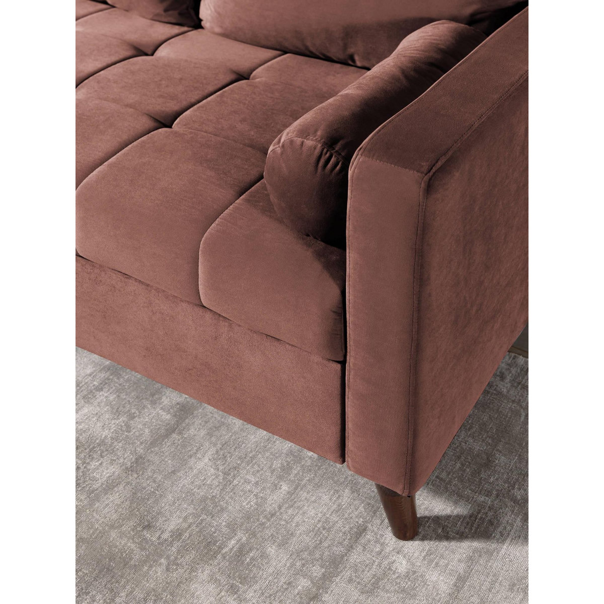 BEST MOBILIER Polar - canapé d'angle réversible convertible - en velours au design scandinave - 4 places