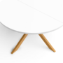 Voir la diapositive 5 : ID MARKET Table basse GISELE ronde 70 cm pied araignée plateau blanc et pied effet bois