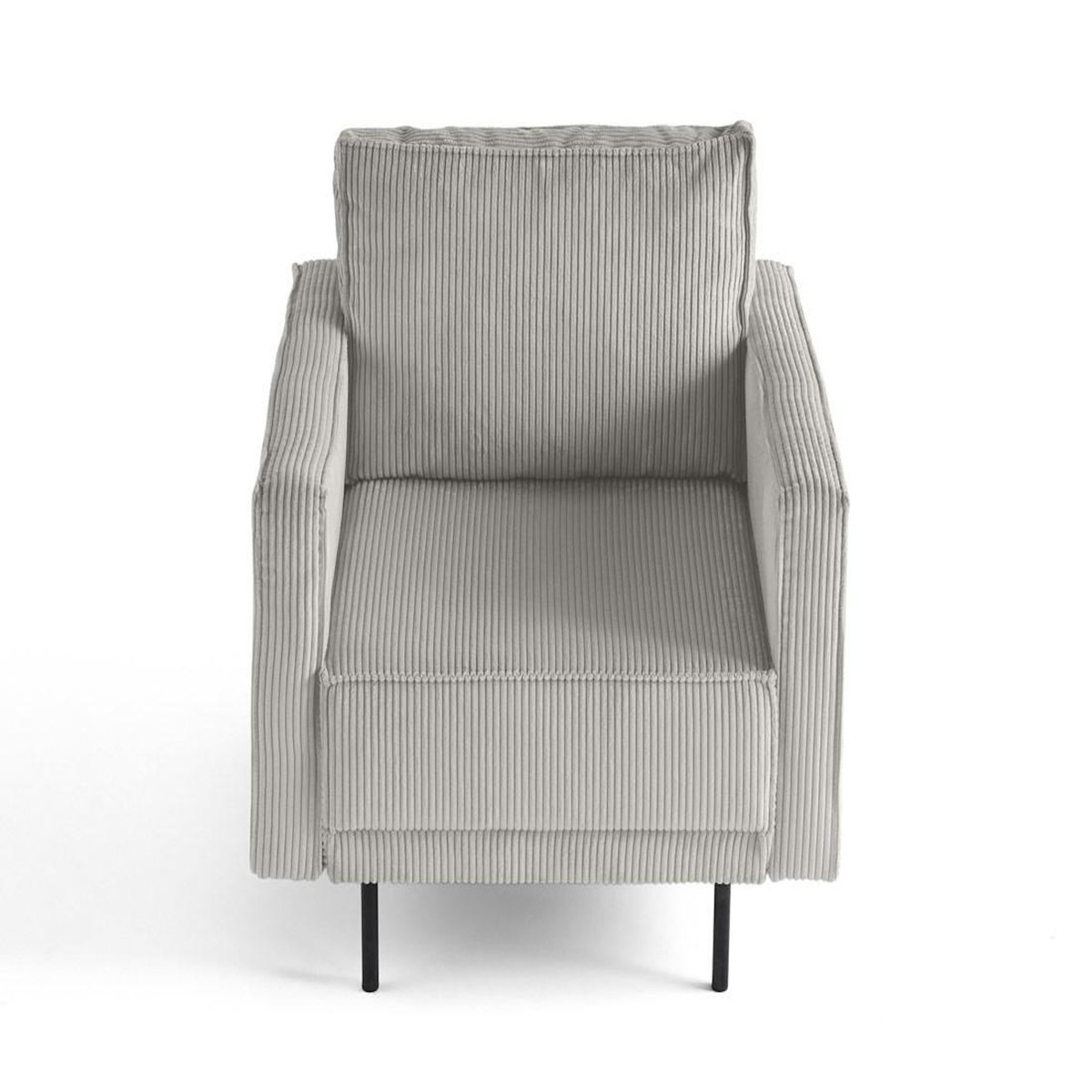 LISA DESIGN Charlie - fauteuil - pieds hauts - en velours côtelé