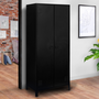 Voir la diapositive 2 : ID MARKET Armoire vestiaire penderie ESTER 2 portes métal noir design industriel