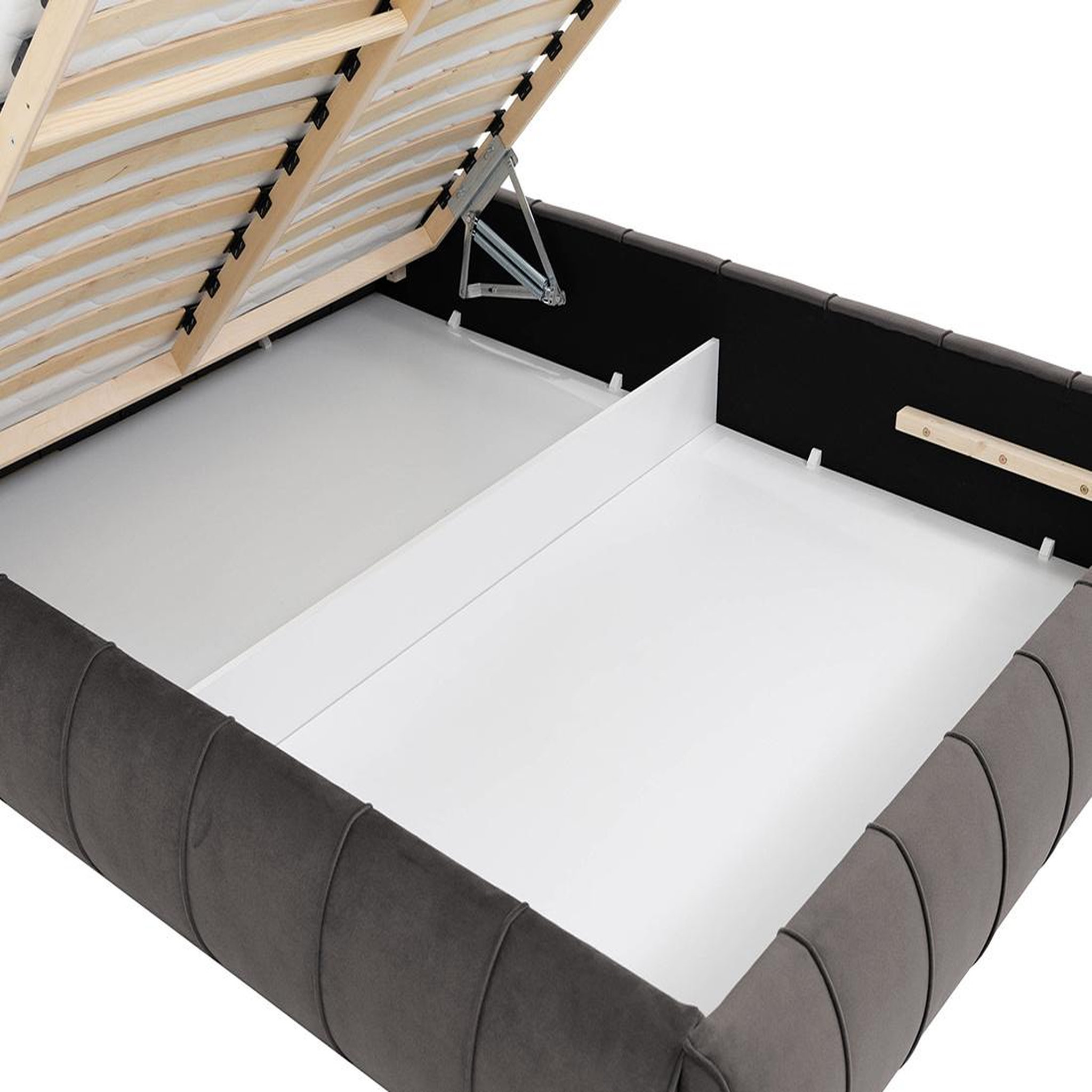 Voir la diapositive 4 : BEST MOBILIER Elsa - lit coffre - 180x200 cm - en velours - sommier inclus