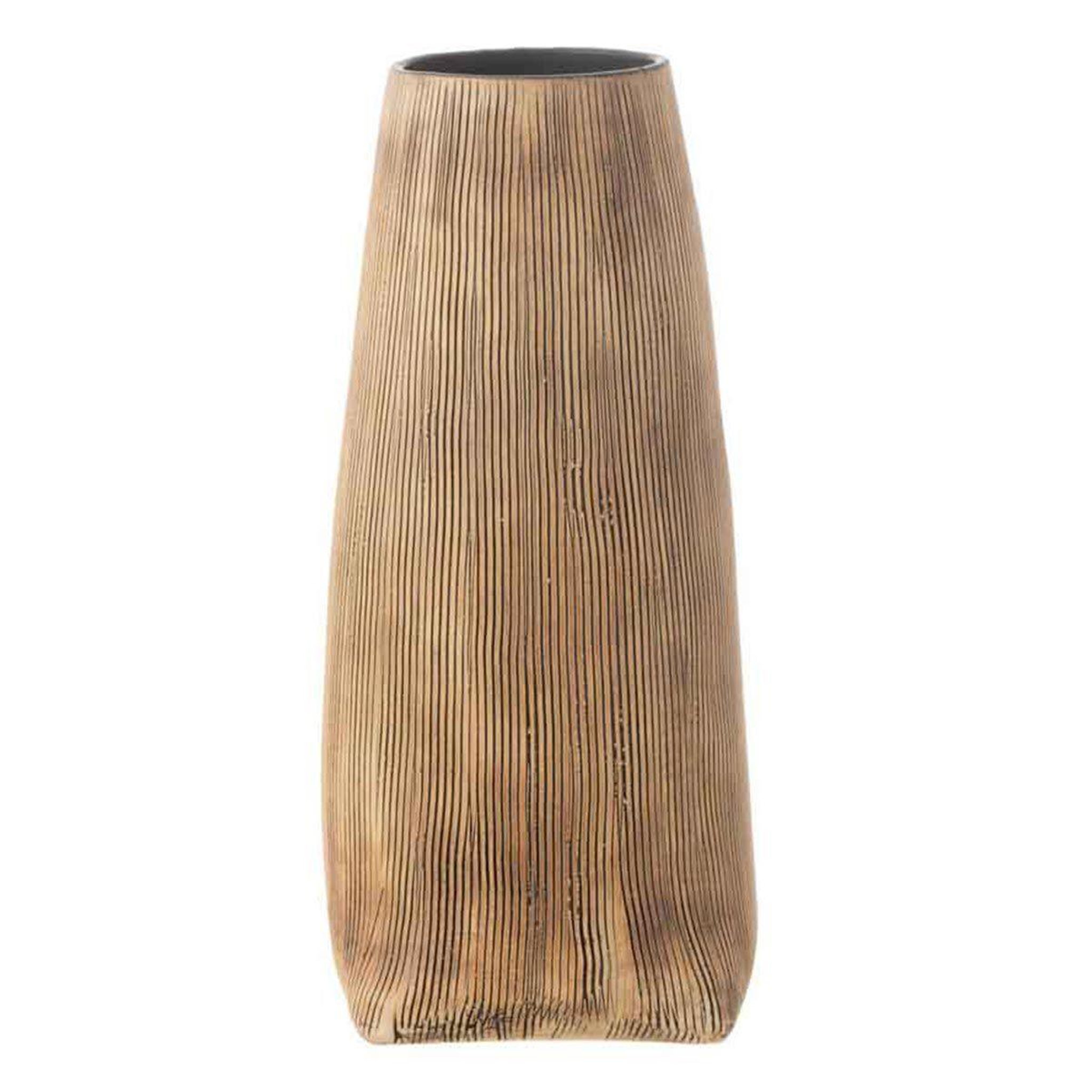 J-LINE Vase long design en céramique  maria  29cm marron
