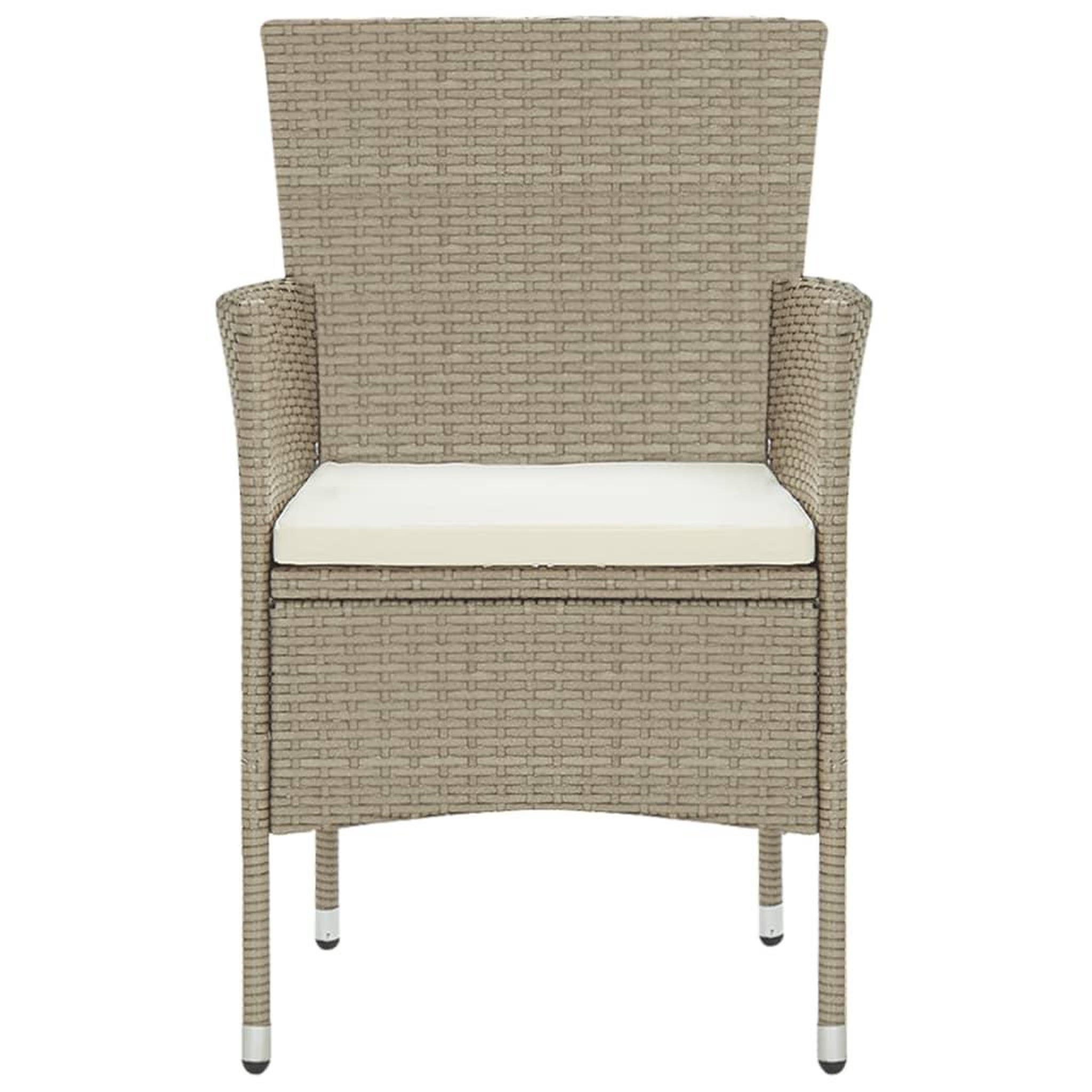 Voir la diapositive 4 : VIDAXL Ensemble a manger de jardin 5 pcs Resine tressee Beige
