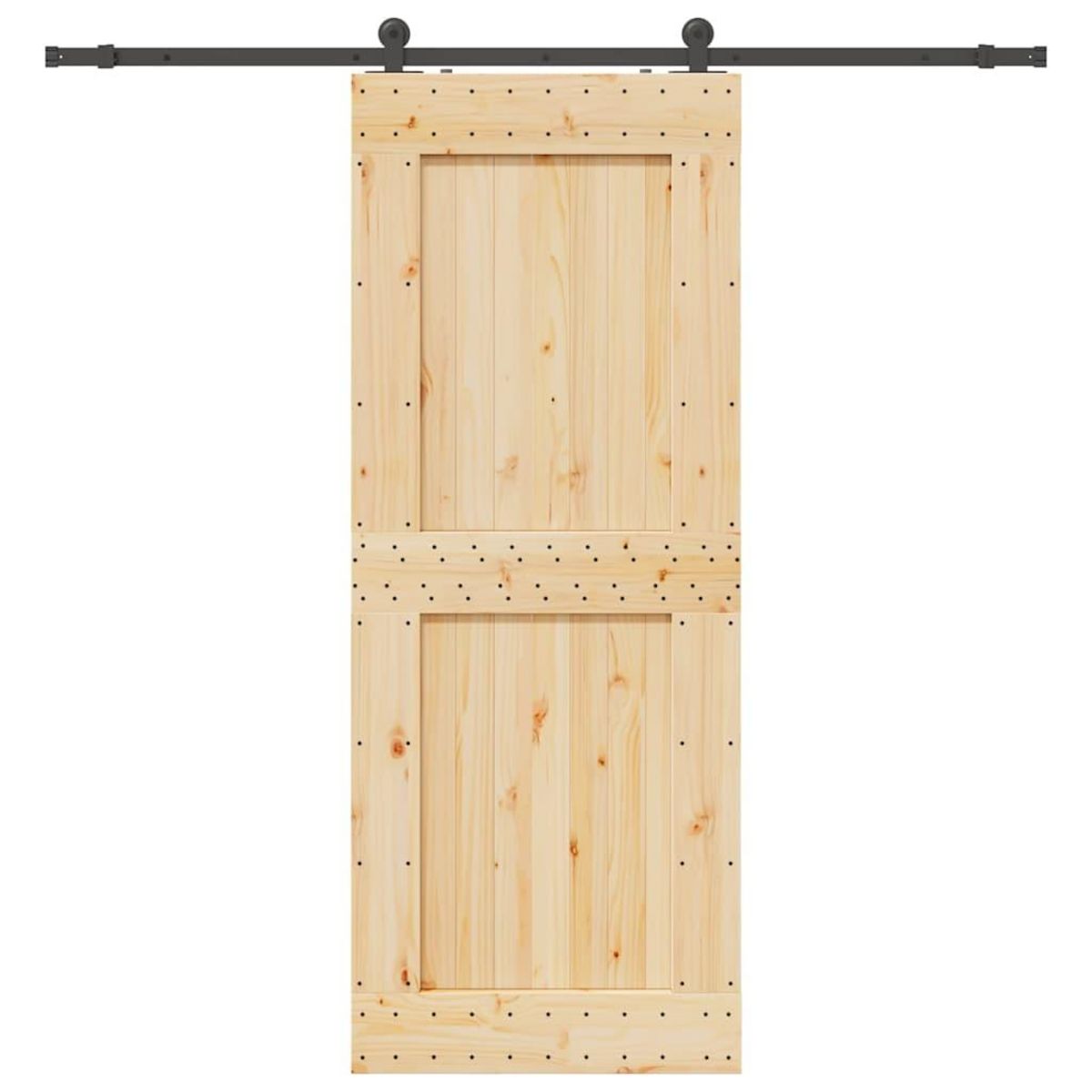 VIDAXL Porte coulissante et kit de quincaillerie 90x210 cm pin massif