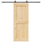 VIDAXL Porte coulissante et kit de quincaillerie 90x210 cm pin massif