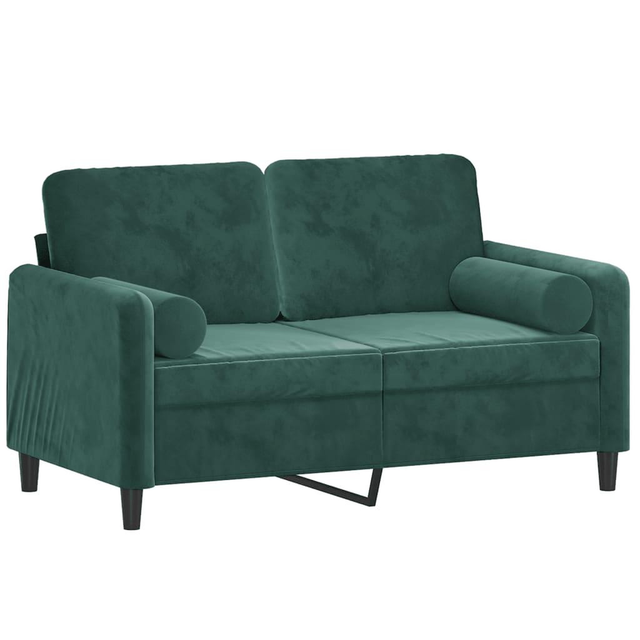 Voir la diapositive 3 : VIDAXL Canape 2 places avec oreillers vert fonce 120 cm velours
