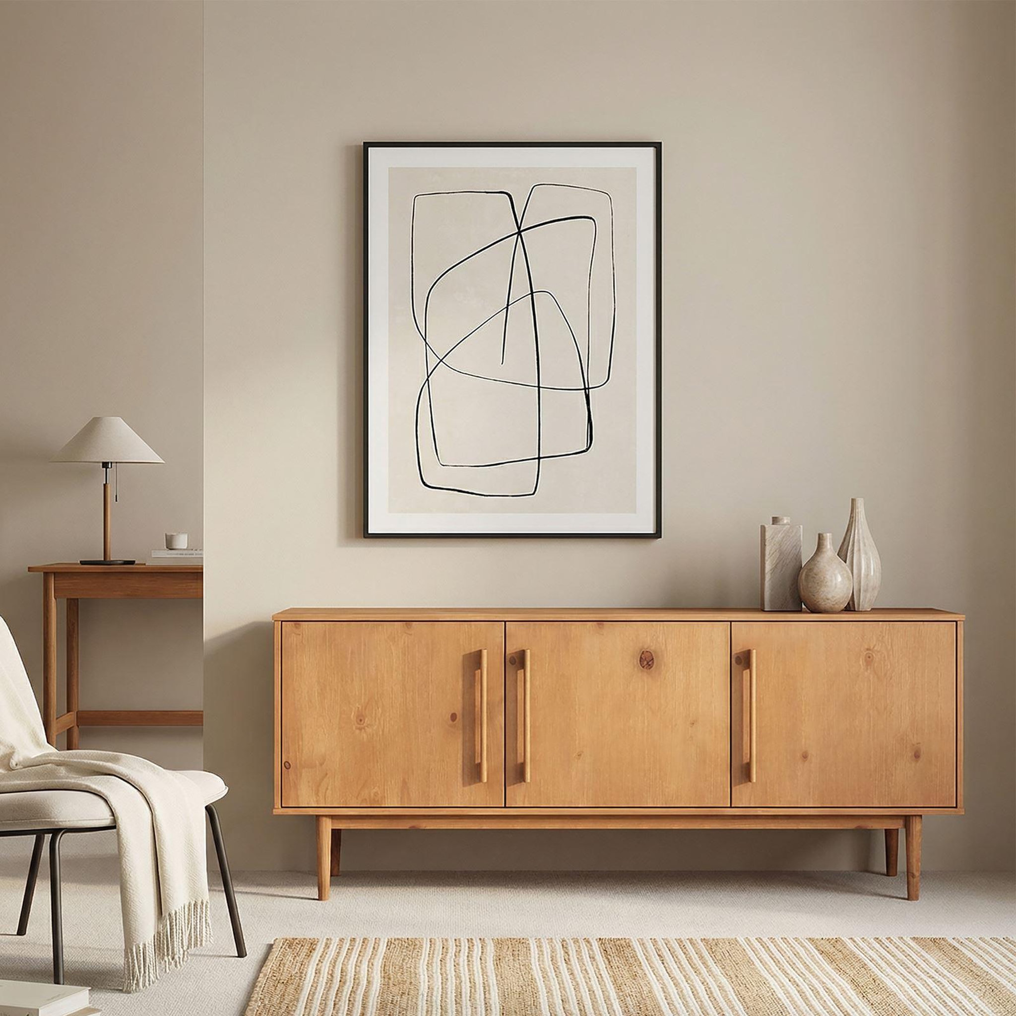 Voir la diapositive 2 : IDIMEX Buffet TECCA L 170 cm 3 portes en bois massif
