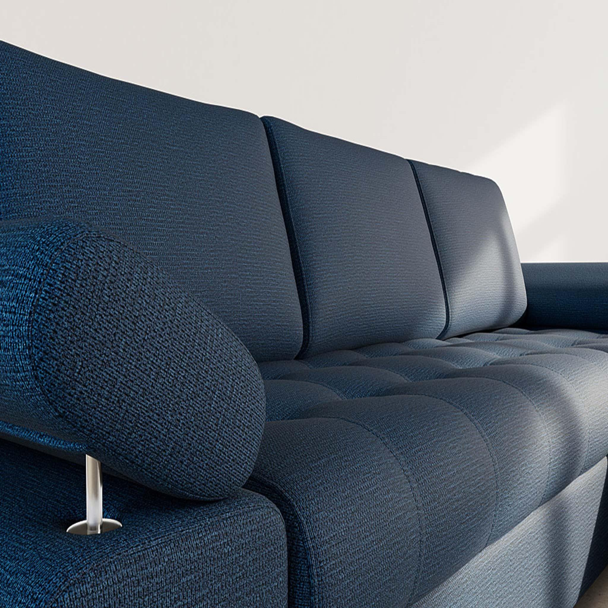 Voir la diapositive 5 : BEST MOBILIER Bianca - canapé d'angle droit 4 places convertible avec coffre en tissu texturé