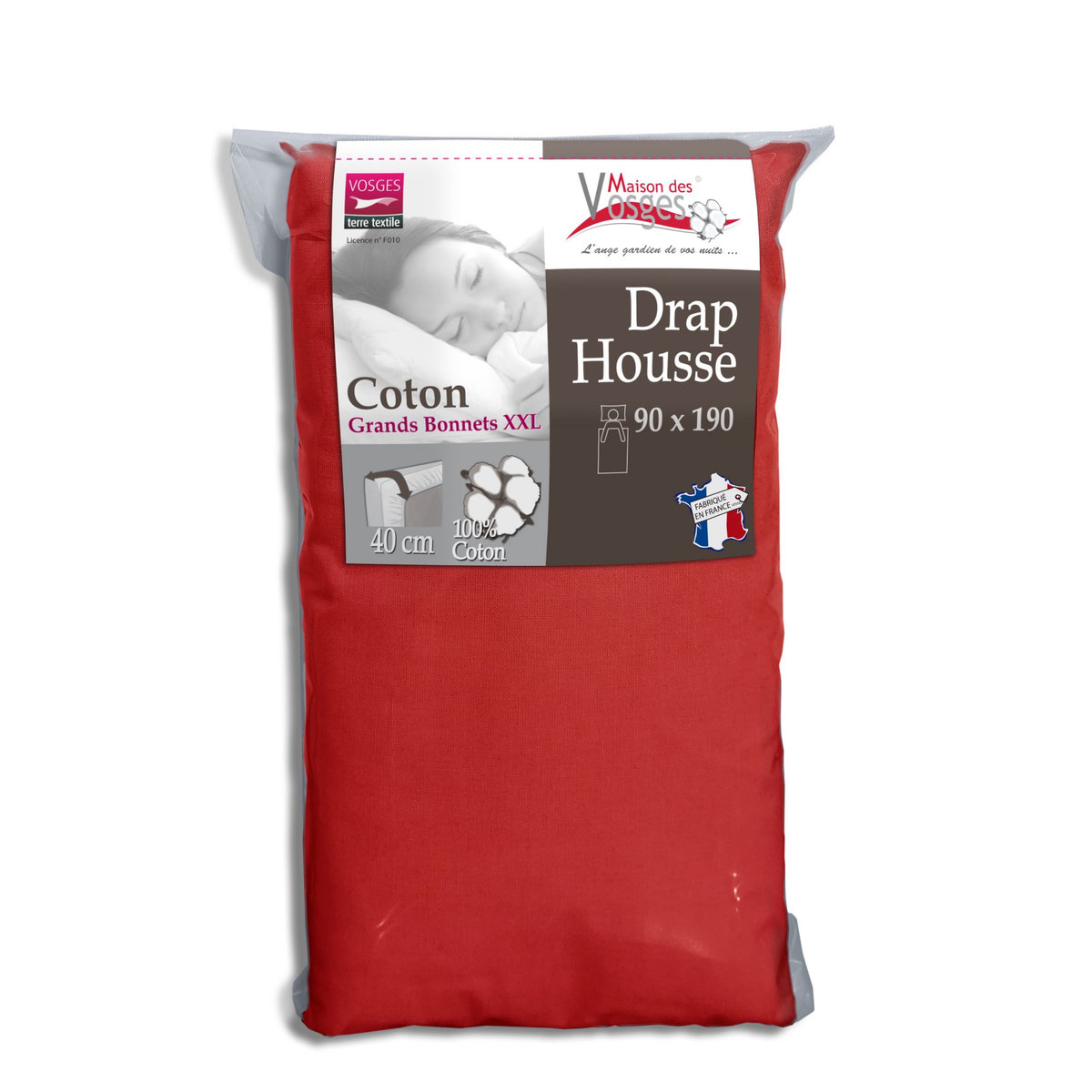 Drap housse en coton 57fils super grand bonnet 40cm spécial matelas très épais