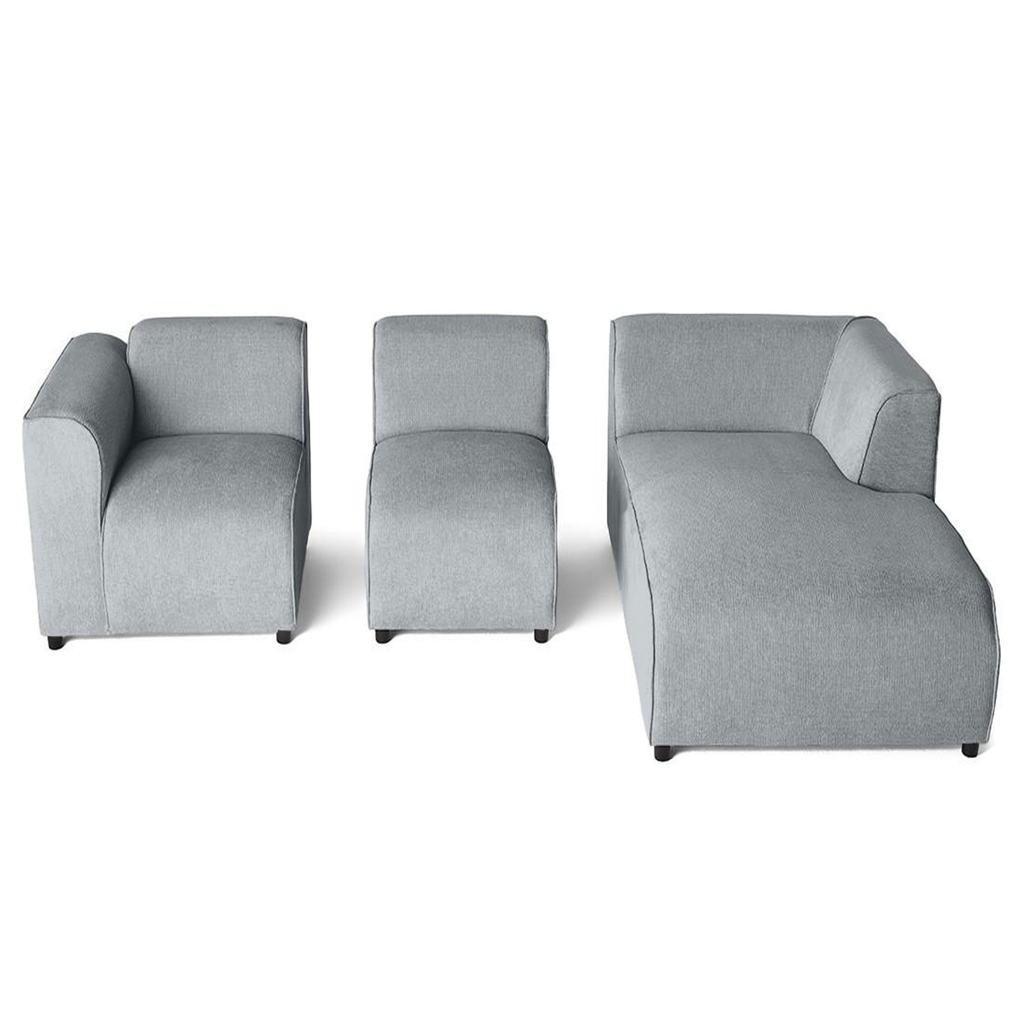 Voir la diapositive 3 : LISA DESIGN Suaro - canapé modulable d'angle droit 4 places en tissu texturé