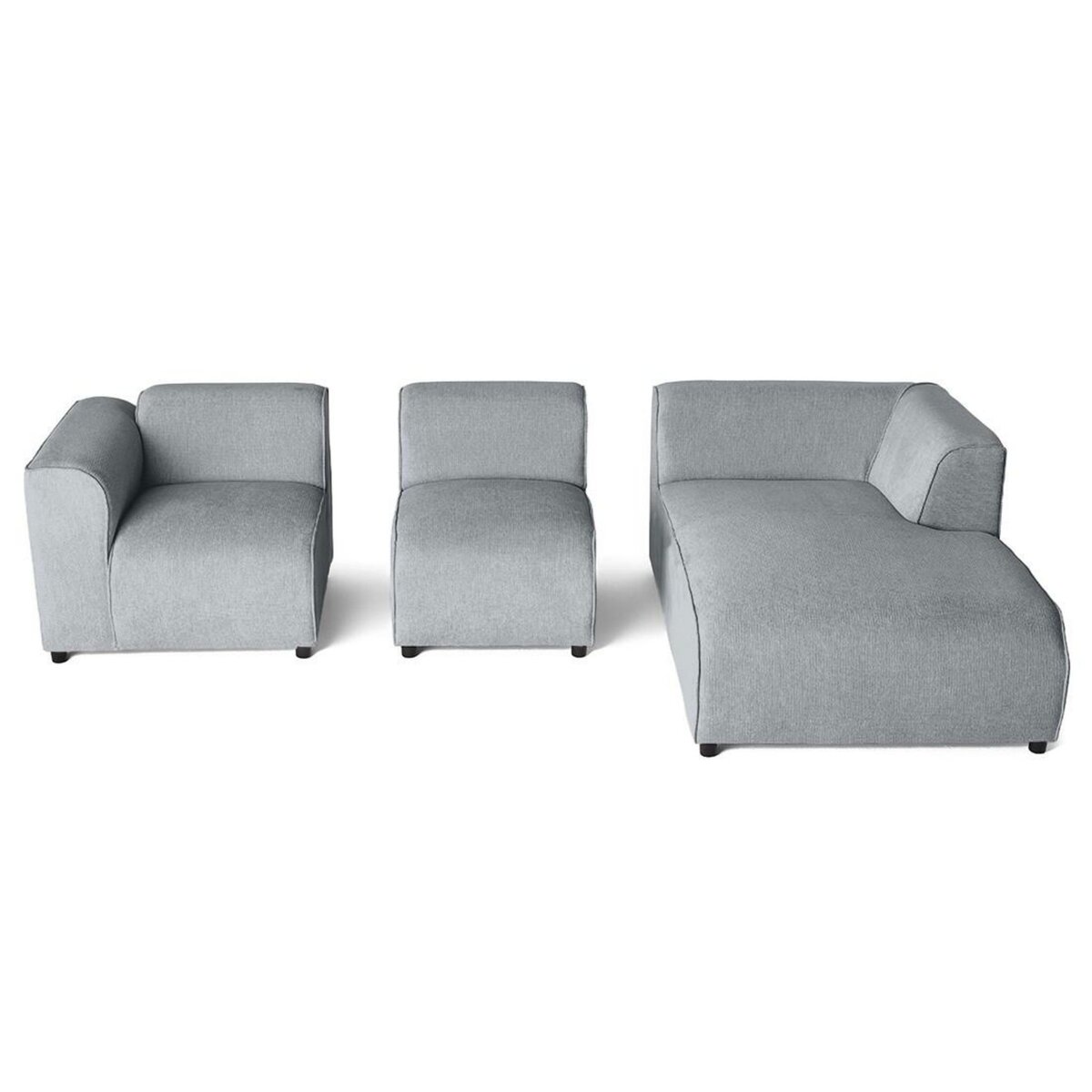 LISA DESIGN Suaro - canapé modulable d'angle droit 4 places en tissu texturé