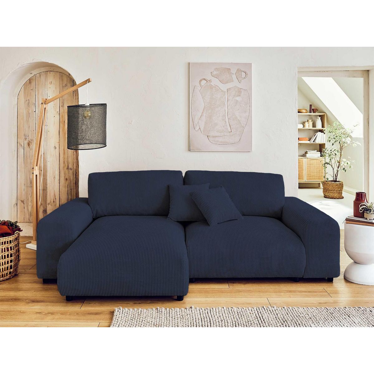 LISA DESIGN Garance - canapé d'angle réversible - 4 places - en velours côtelé