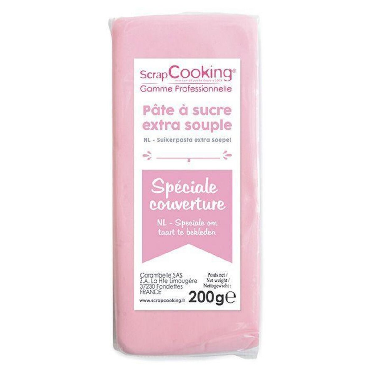 AUCHAN Pâte à sucre rose 200g pas cher 