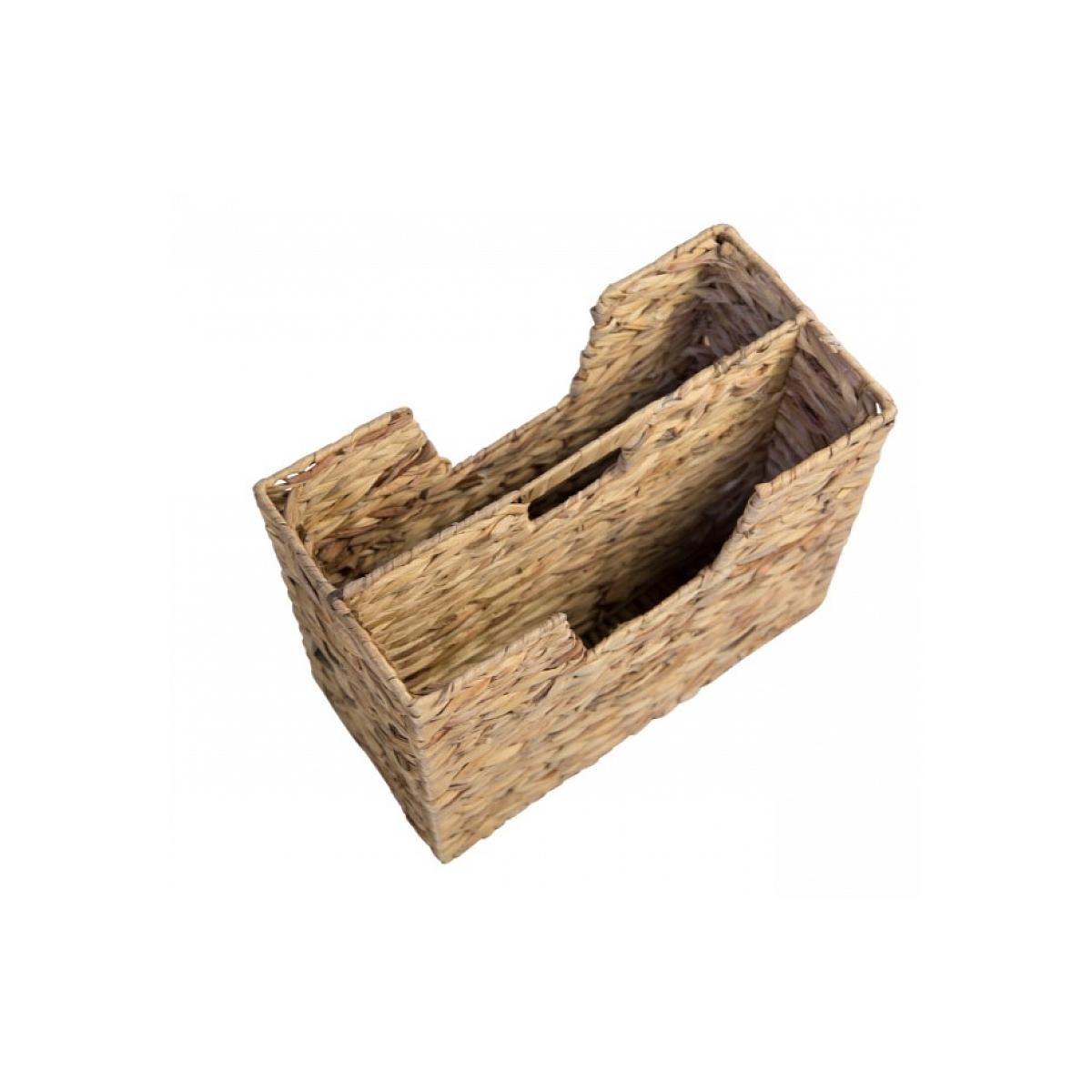 HomeStyle4U Kiosque de Journaux en Jacinthe d'Eau avec 2 Compartiments Pratiques