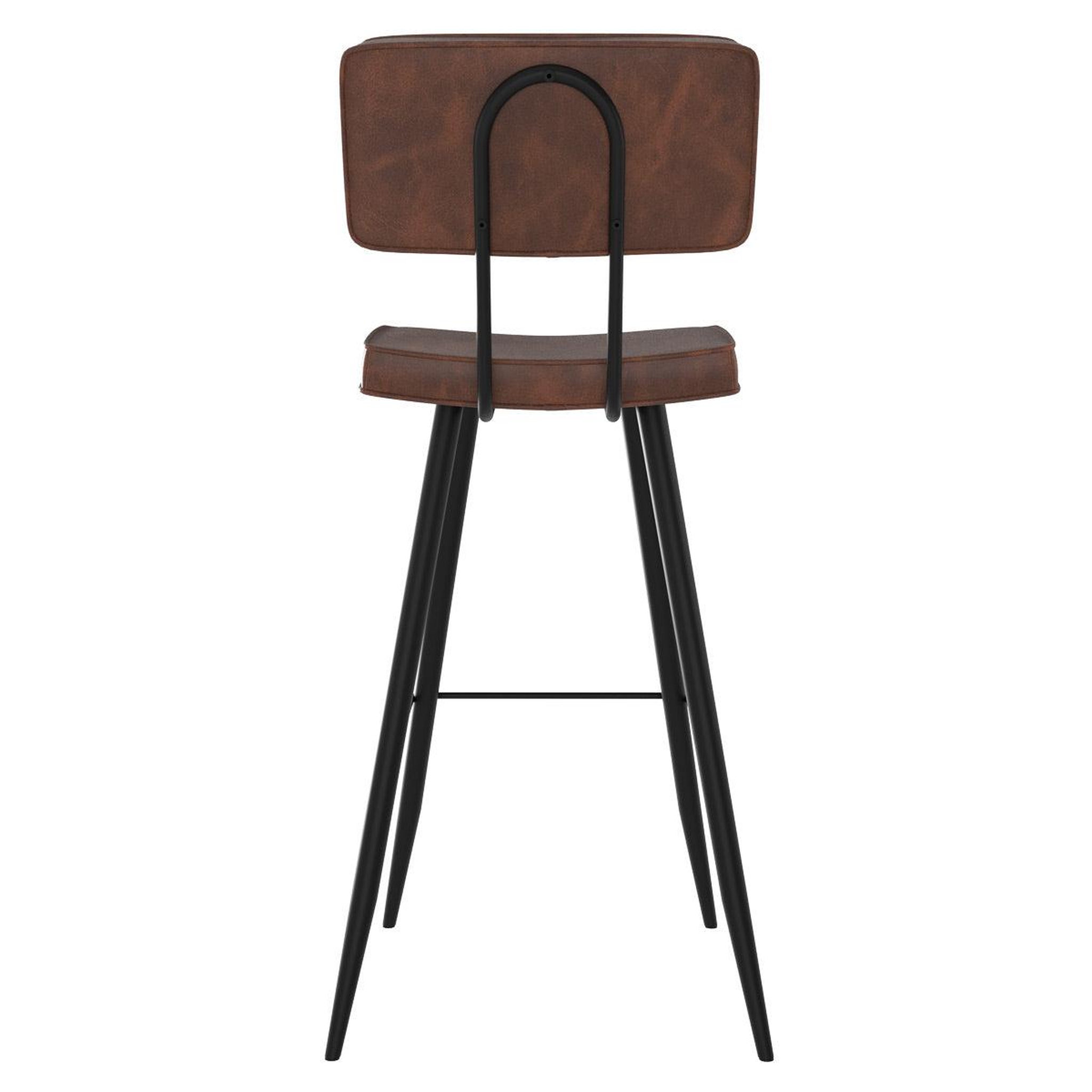 Voir la diapositive 6 : MAISON PAVANE Lot de 2 chaises de bar marron en cuir synthétique 75.5 cm-texas