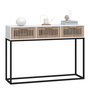 Voir la diapositive 3 : VIDAXL Table console blanc 105x30x75 cm bois d'ingenierie et fer