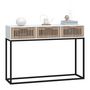 Voir la diapositive 3 : VIDAXL Table console blanc 105x30x75 cm bois d'ingenierie et fer