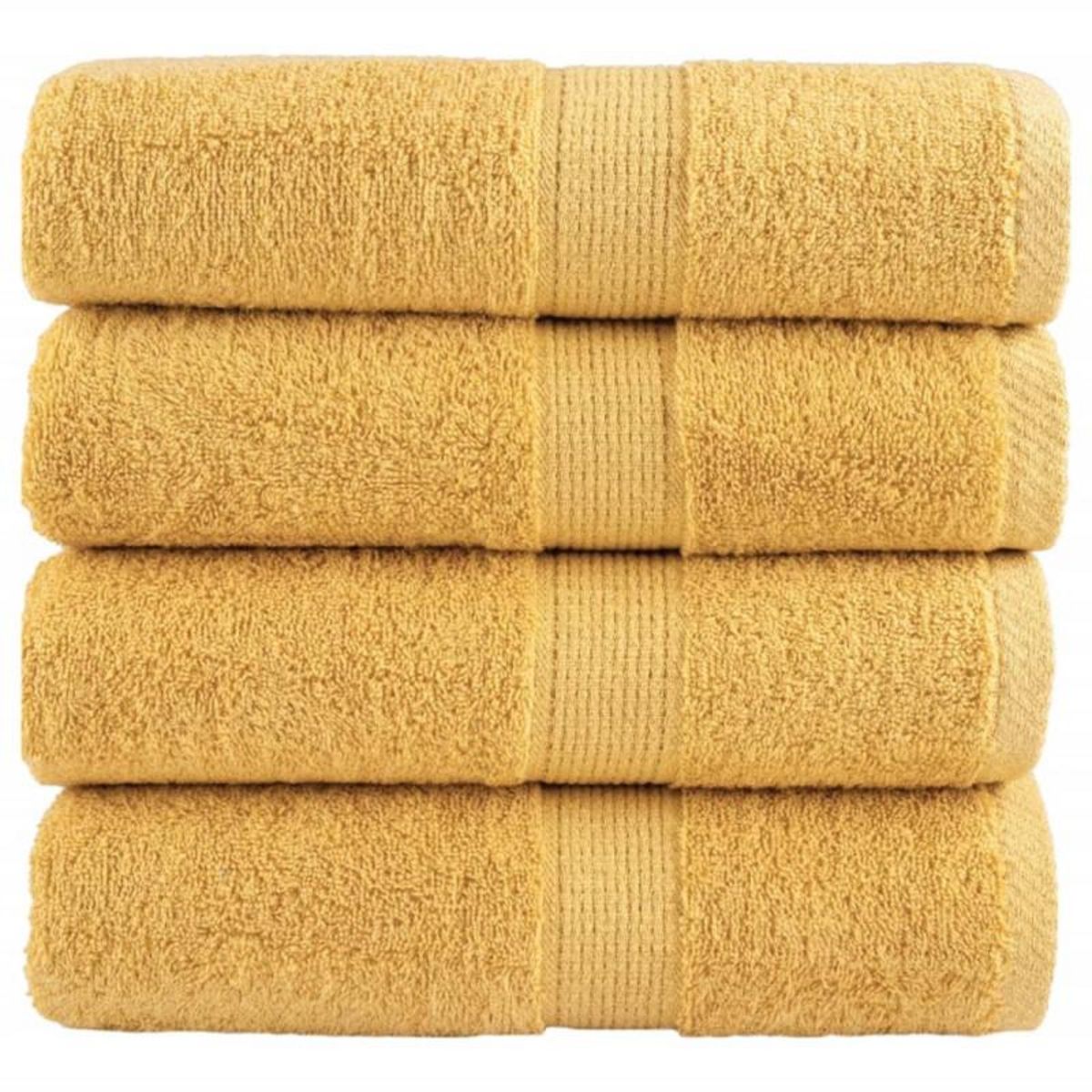 VIDAXL Serviettes de visage de qualité supérieure SOLUND 4 pcs doré