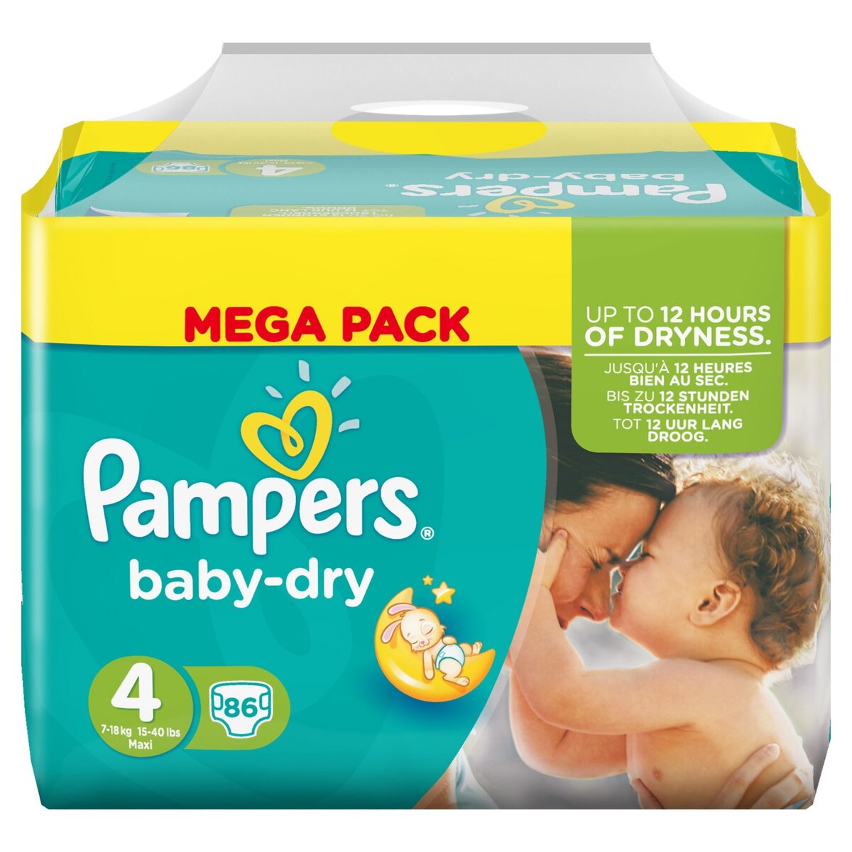 Pampers Baby Dry Taille 1, 21 couches, jusqu'à 12 heures de