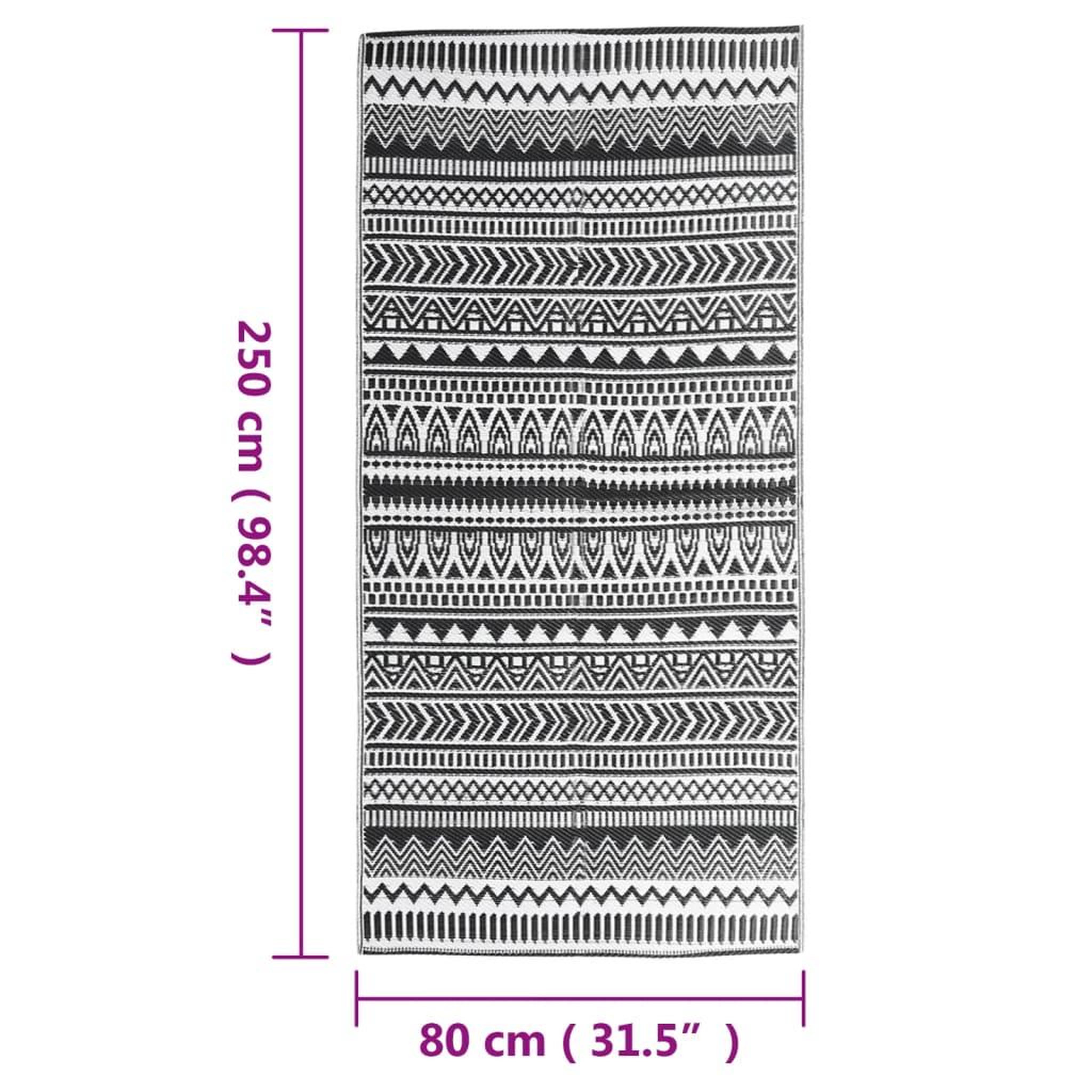 Voir la diapositive 6 : VIDAXL Tapis d'exterieur Noir 80x250 cm PP