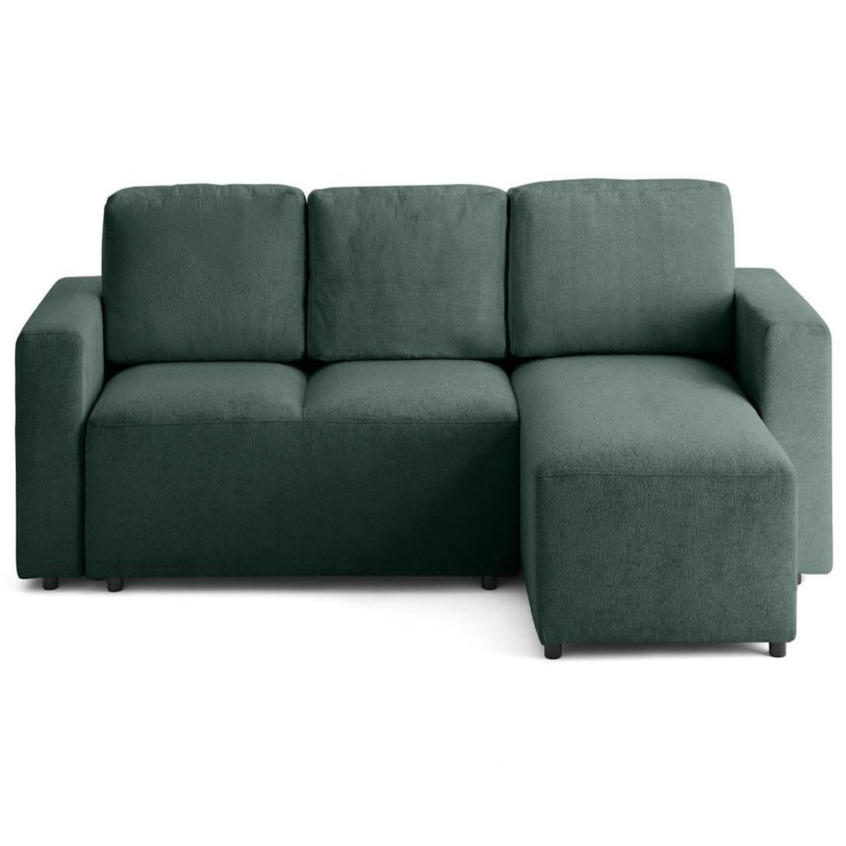 LISA DESIGN Livy - canapé d'angle réversible 4 places convertible avec coffre en velours texturé