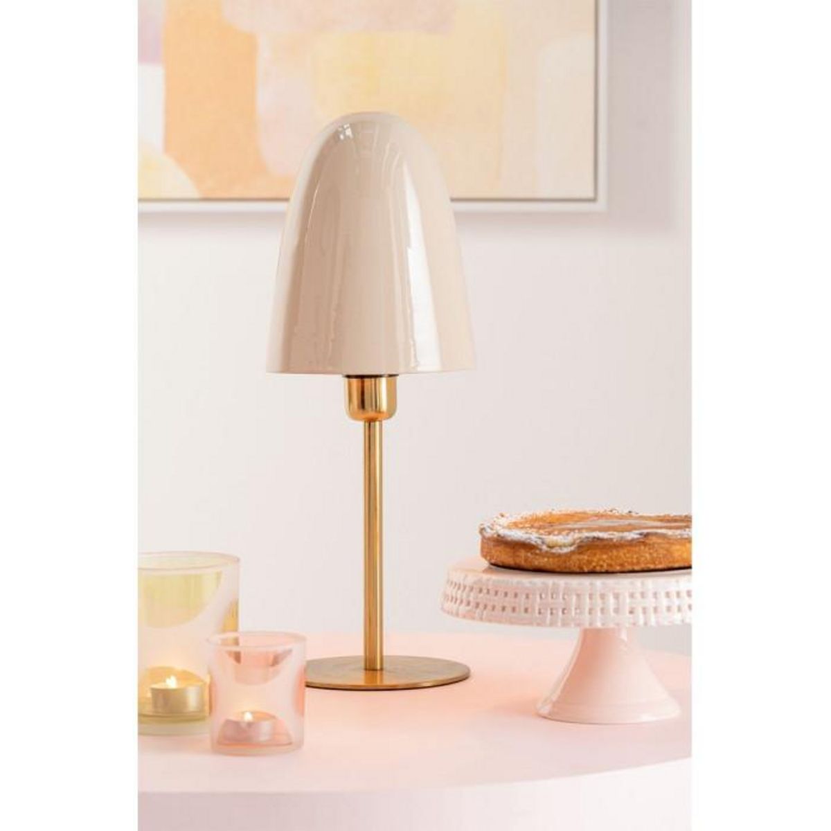 Paris Prix Lampe à Poser en Métal  Denny  46cm Beige
