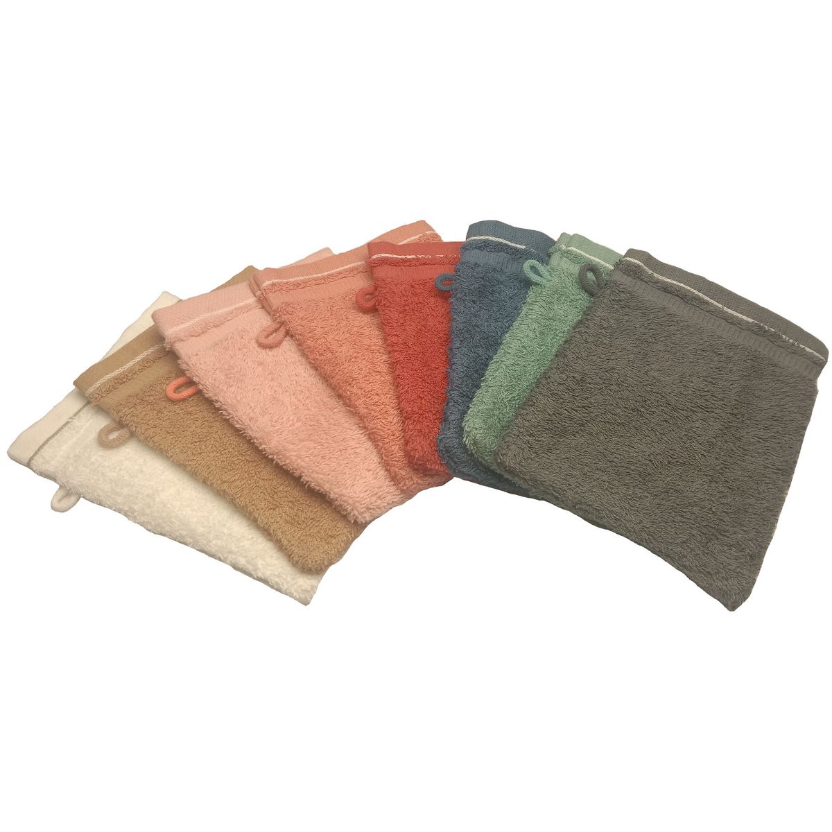 ACTUEL Lot de 2 gants de toilette unis en coton 450 g/m²