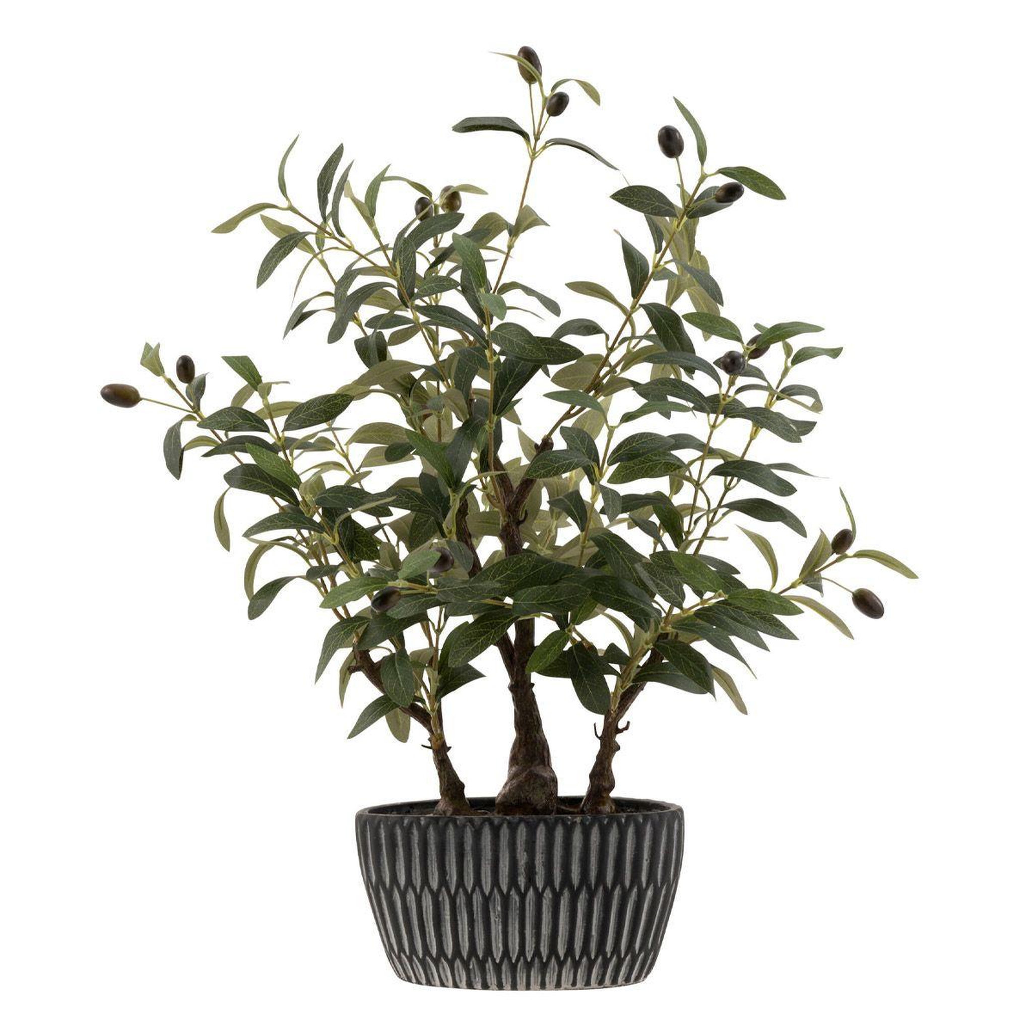 J-LINE Arbre artificiel en pot  olivier  60cm vert