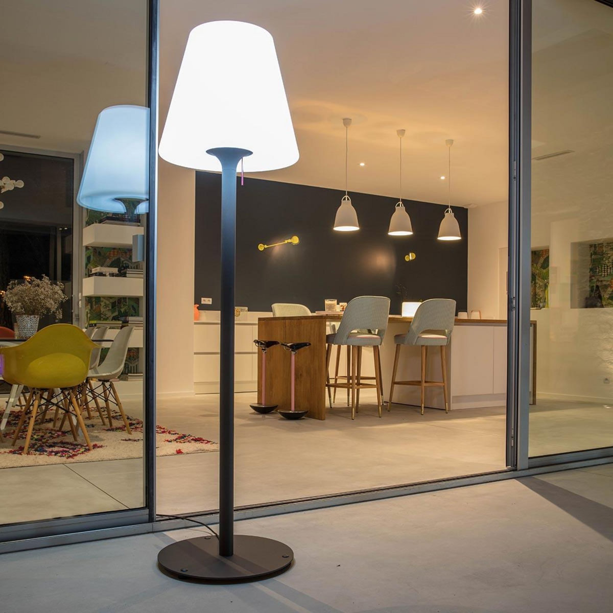 Lumisky Lampadaire ext filaire STANDY Blanc Polyéthylène H180CM